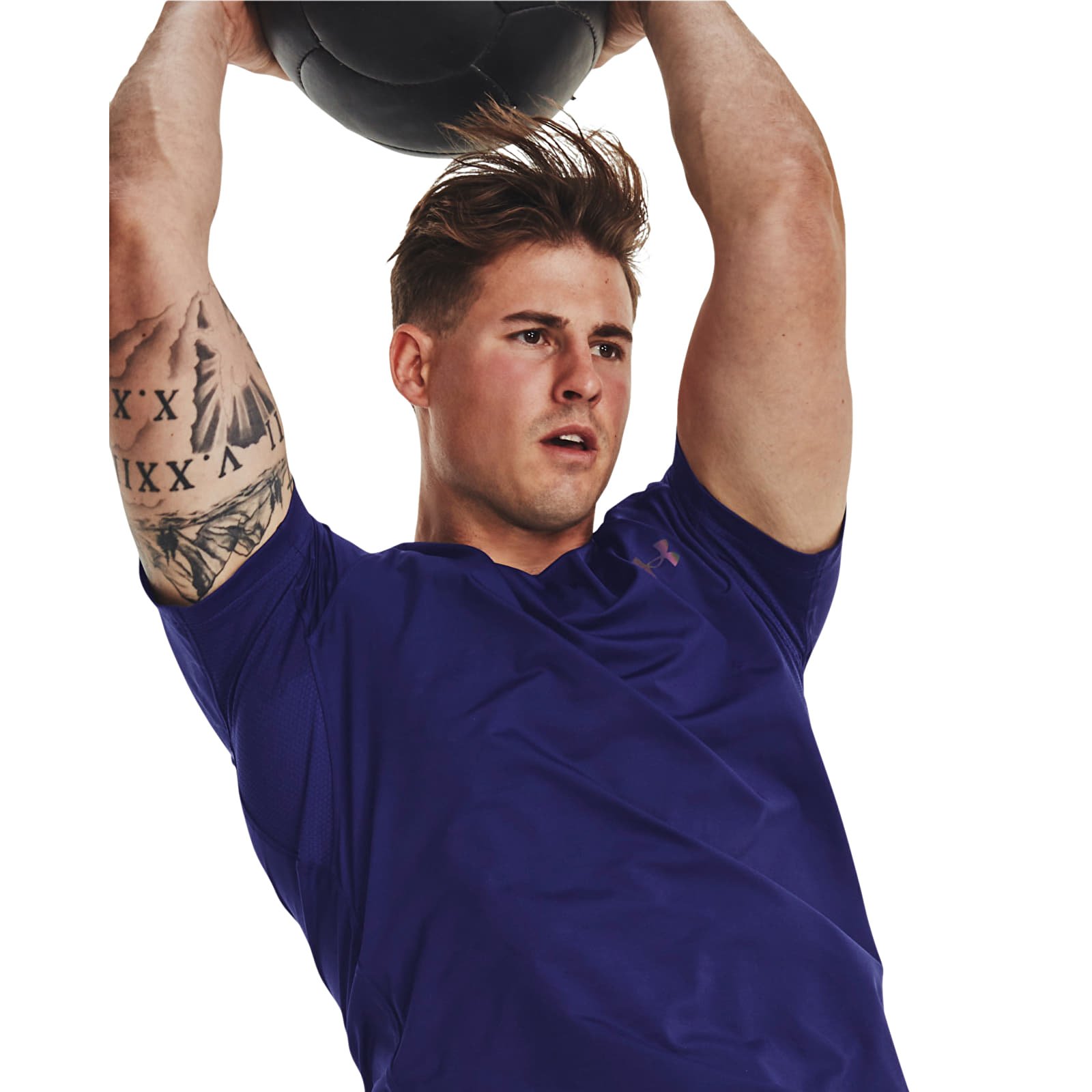 Camisetas Under Armour Rush Emboss Ss Blue
