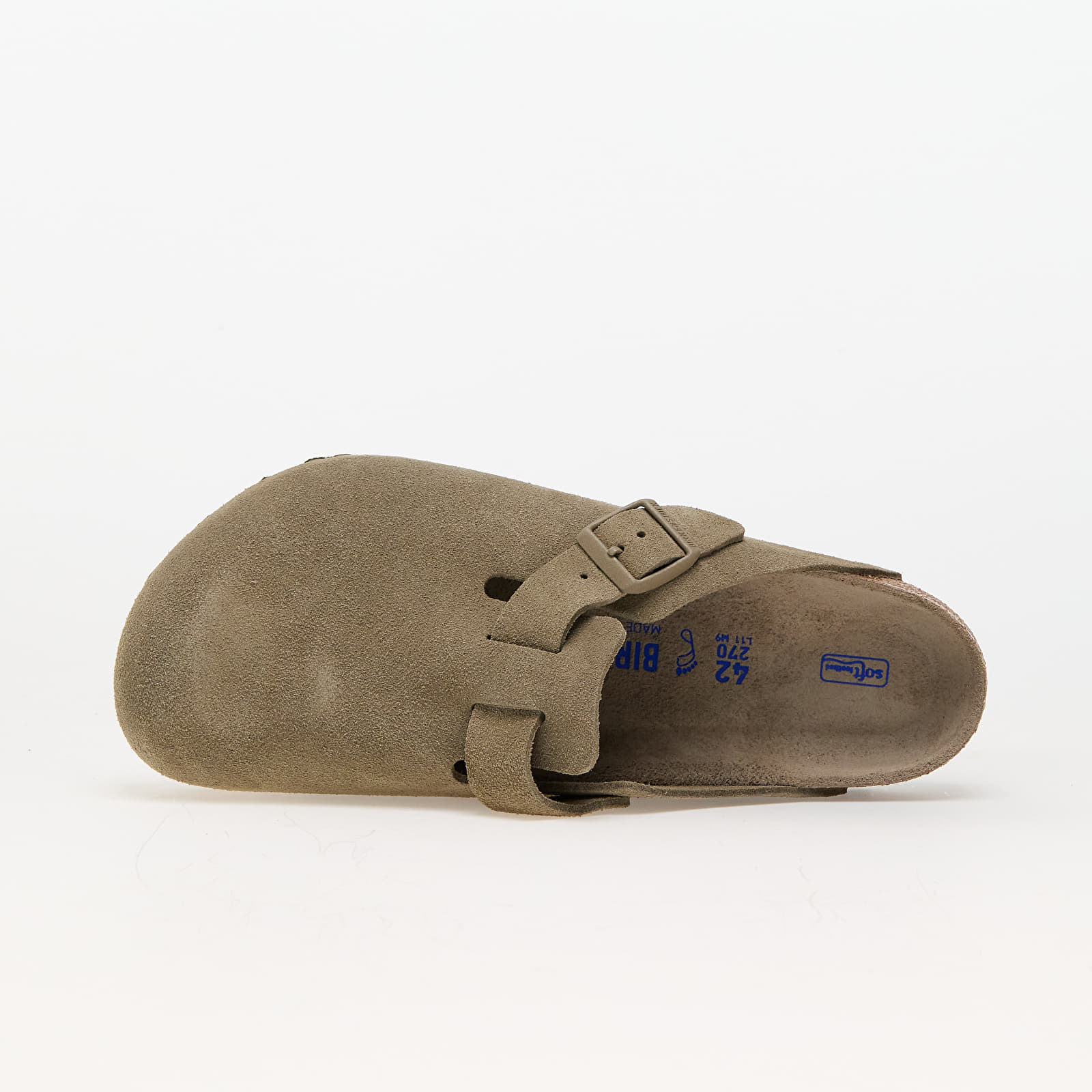 Pánské tenisky a boty Birkenstock Boston Soft Footbed Suede Leather Faded Khaki