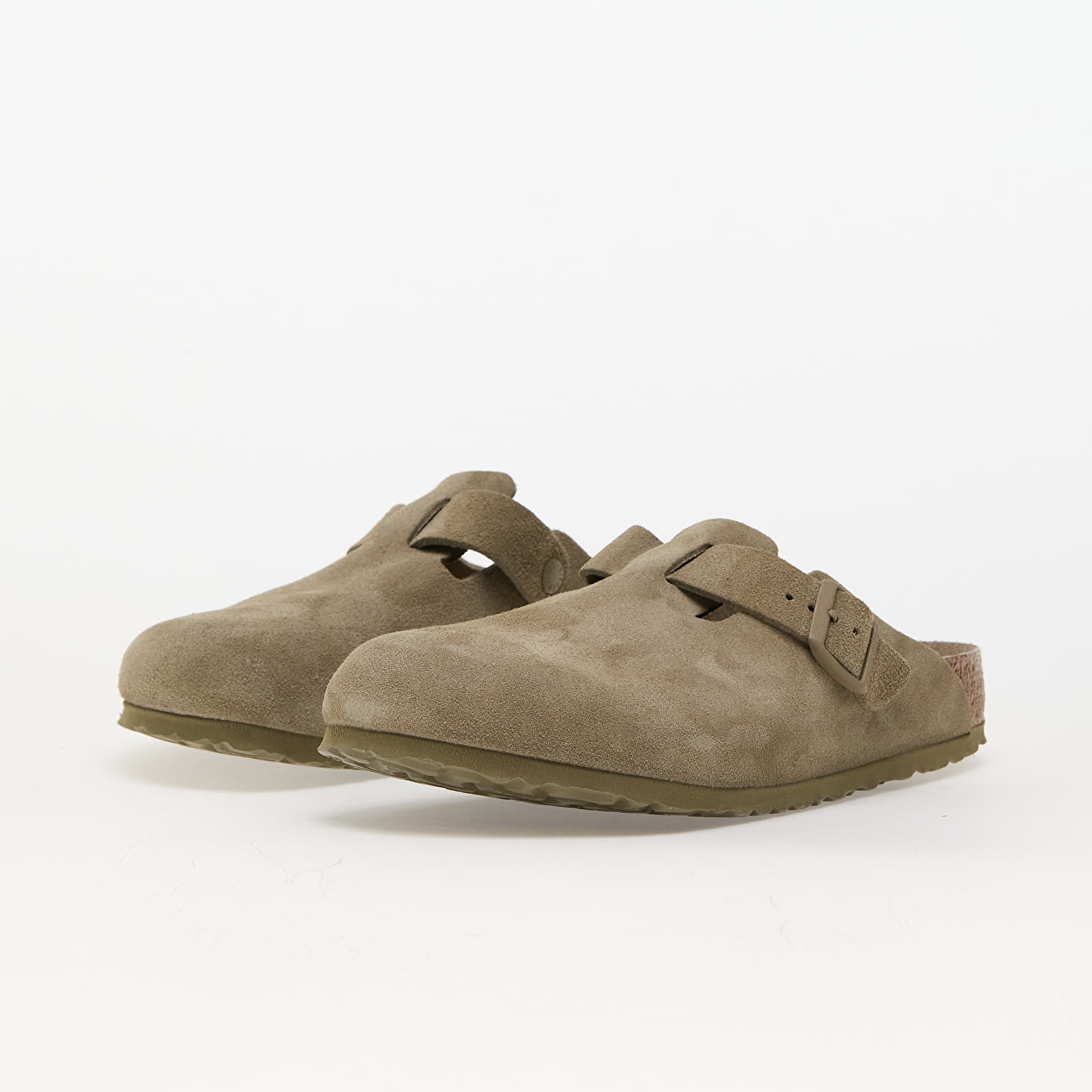 Pánské tenisky a boty Birkenstock Boston Soft Footbed Suede Leather Faded Khaki