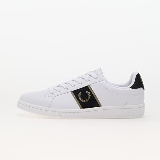 Men s sneakers and shoes FRED PERRY B721 Leather Branded Webbing White Warm Grey Queens