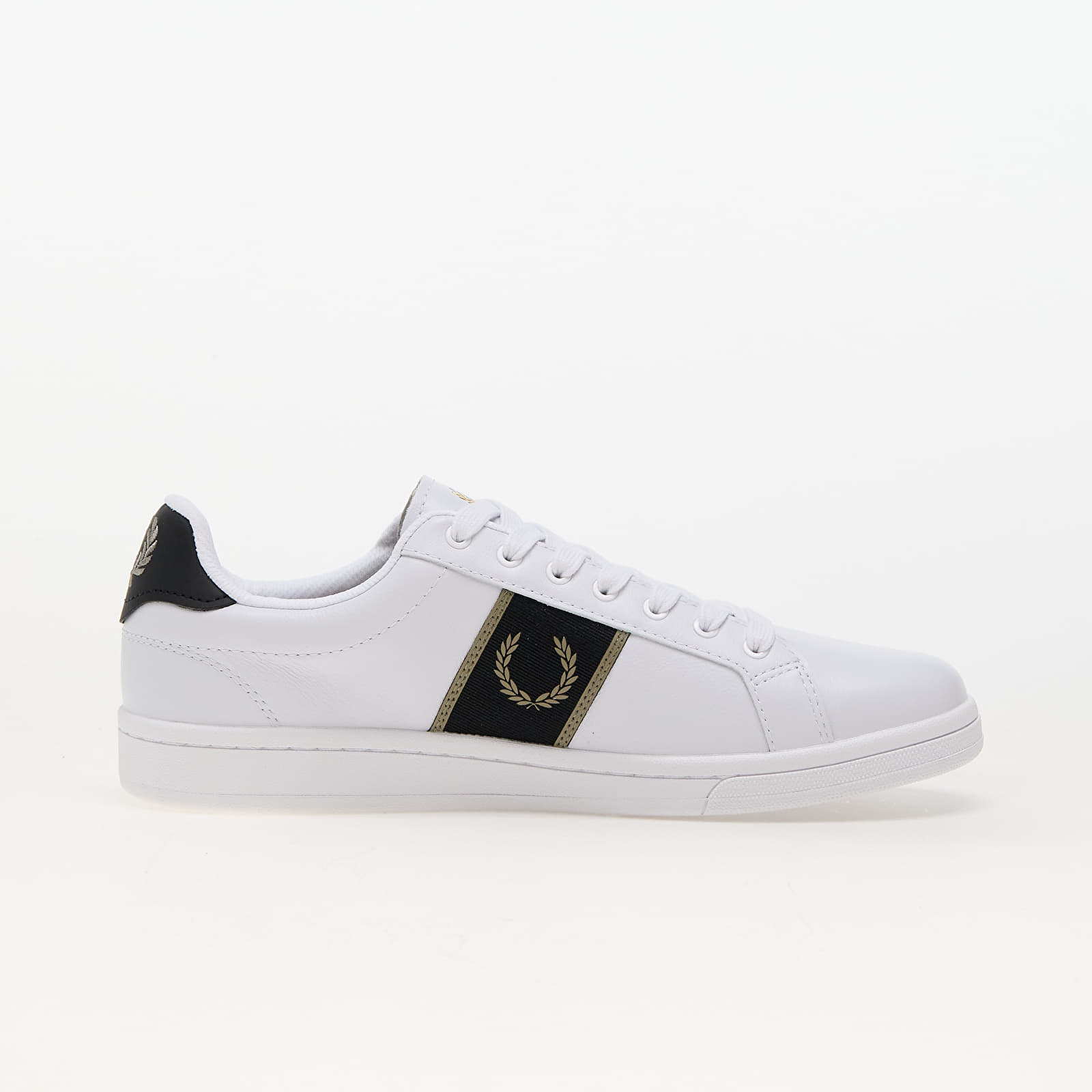 Buty męskie FRED PERRY B721 Leather/Branded Webbing White