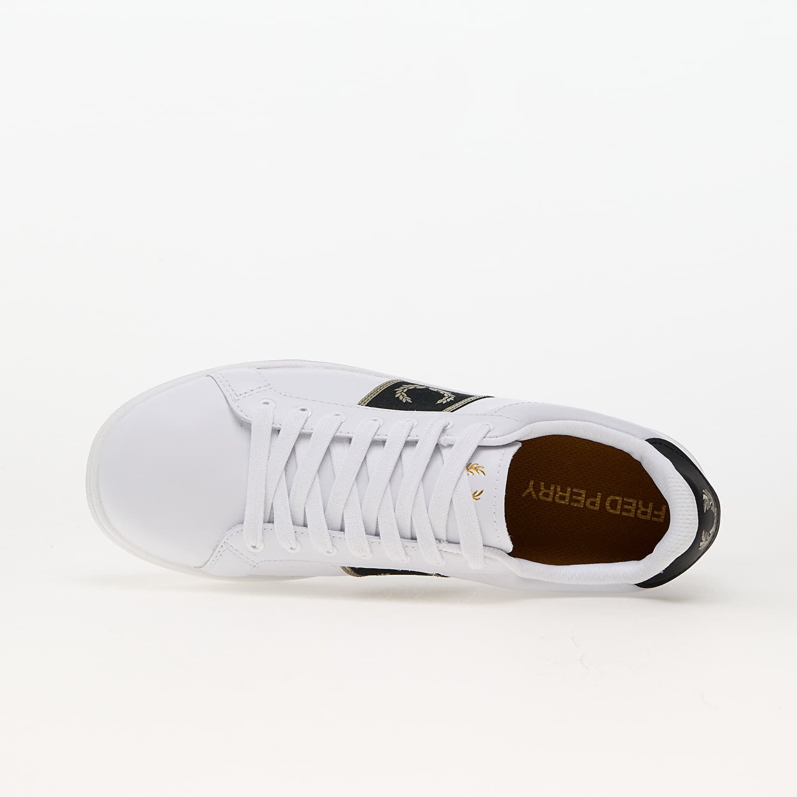 Men's sneakers and shoes FRED PERRY B721 Leather/Branded Webbing White/ Warm Grey