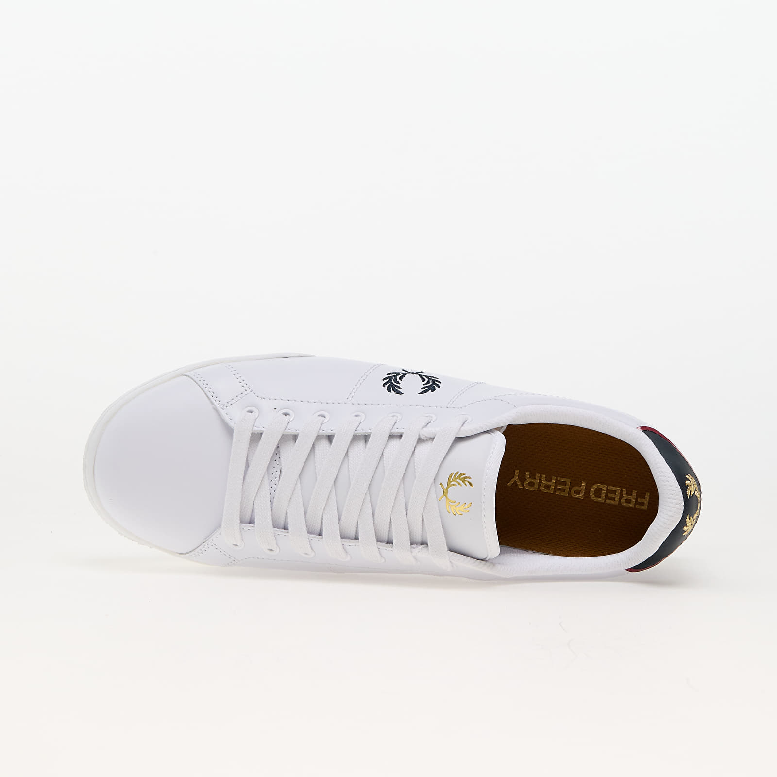 Miesten lenkkarit ja kengät FRED PERRY B722 Leather White/ Navy