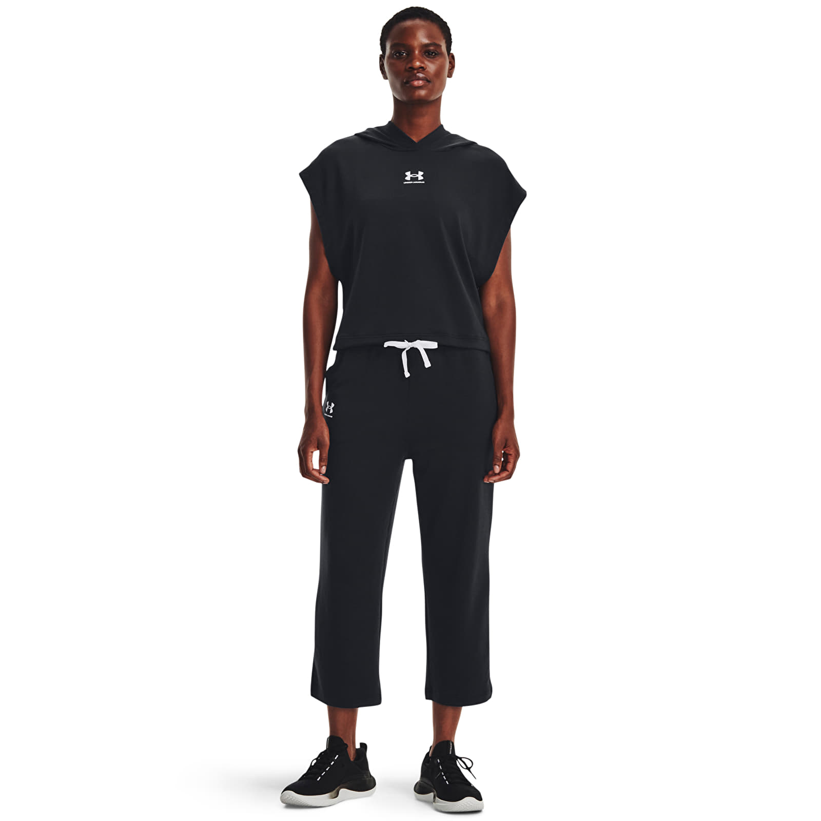 Chandal Under Armour Rival Terry Flare Crop Black