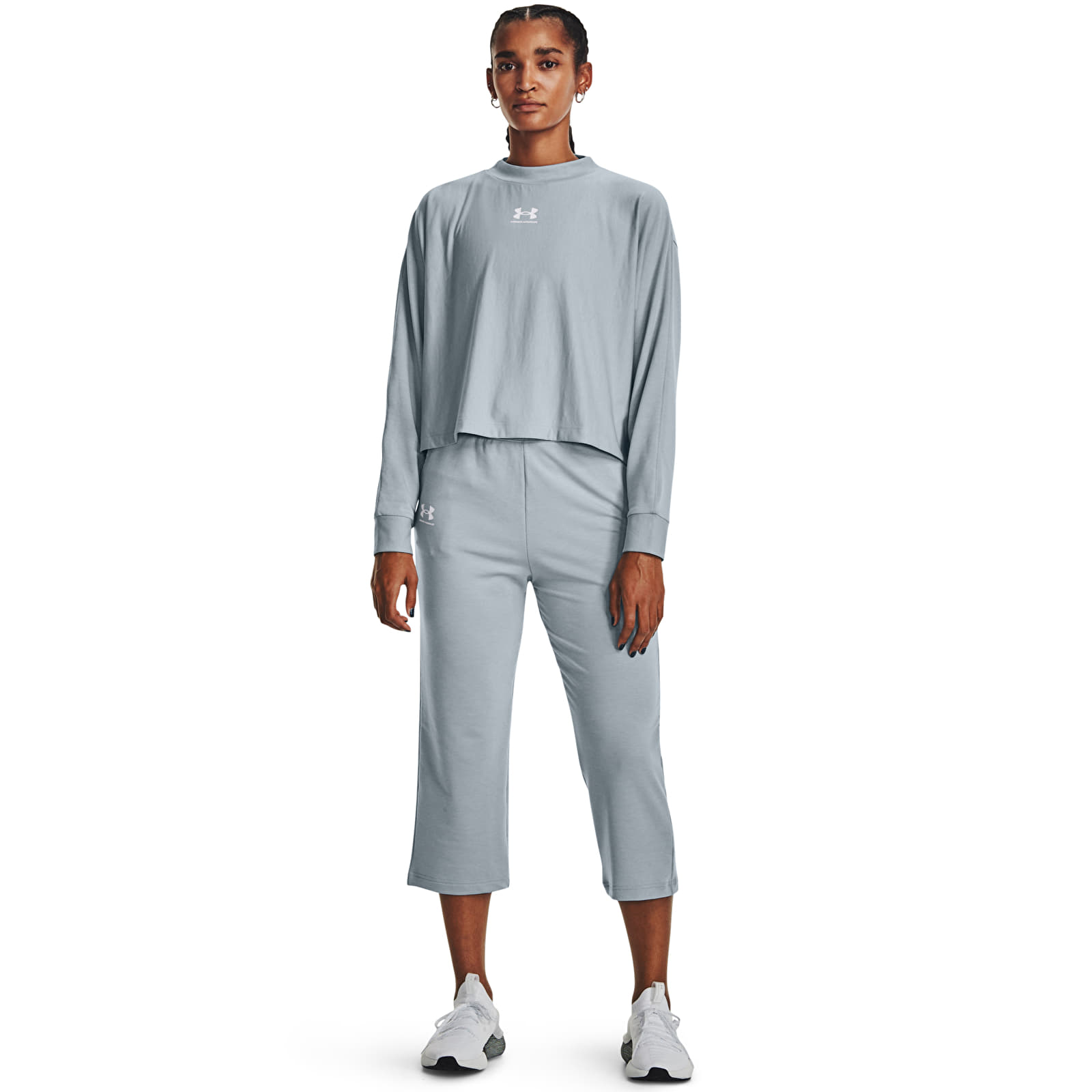 Spodnie dresowe Under Armour Rival Terry Flare Crop Blue