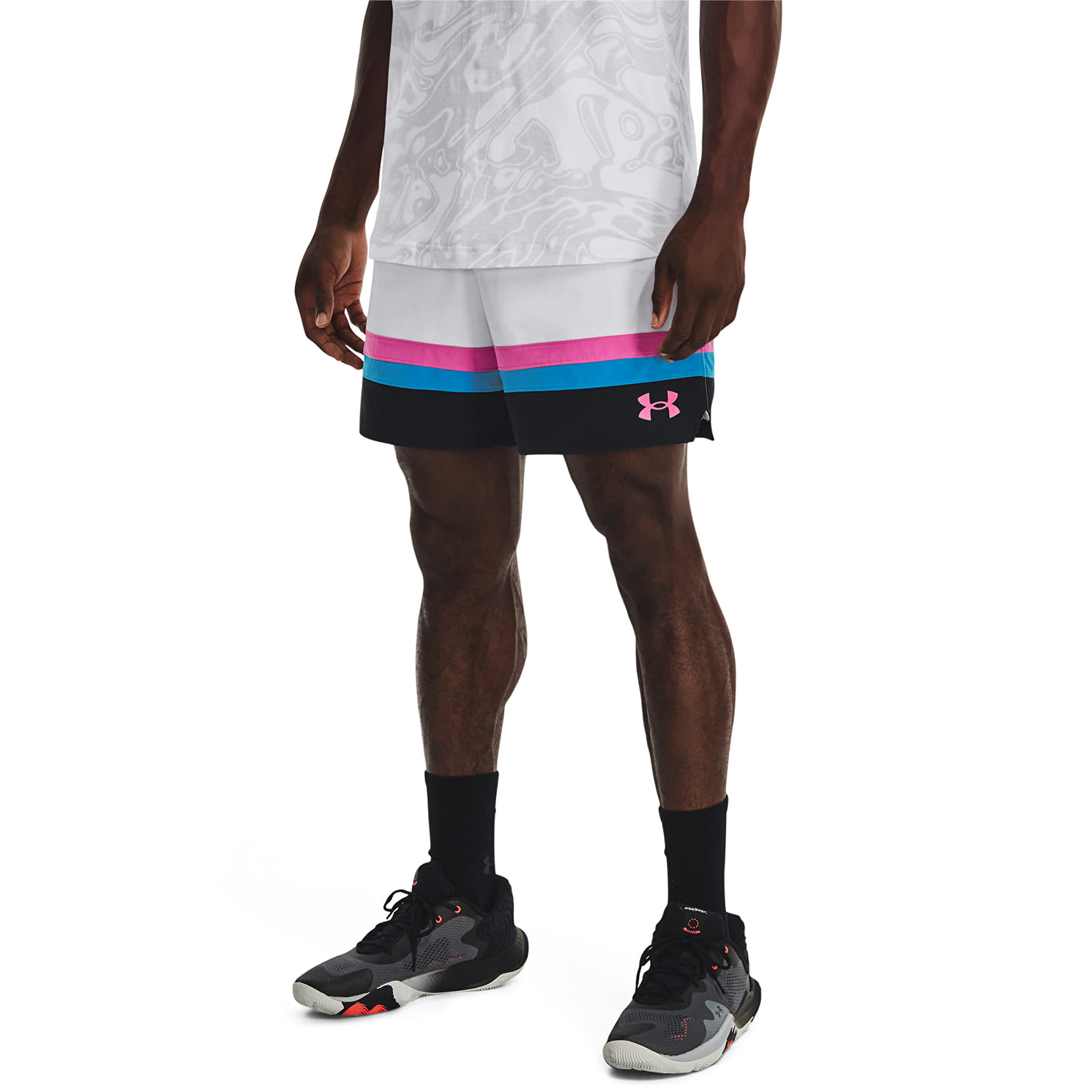 Kraťasy Under Armour Baseline Woven Short Ii White