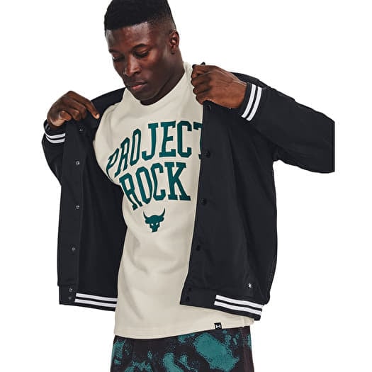 Jackets Under Armour Project Rock Mesh Varsity Jacket Black Queens
