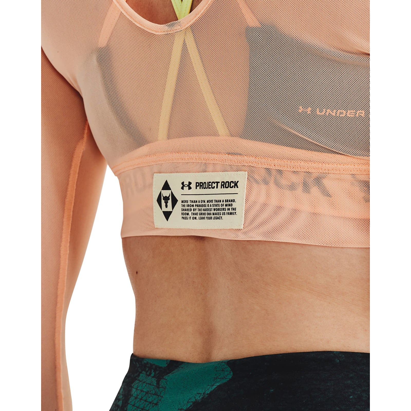 T-shirts Under Armour Project Rock Sheer Mesh Ls Orange