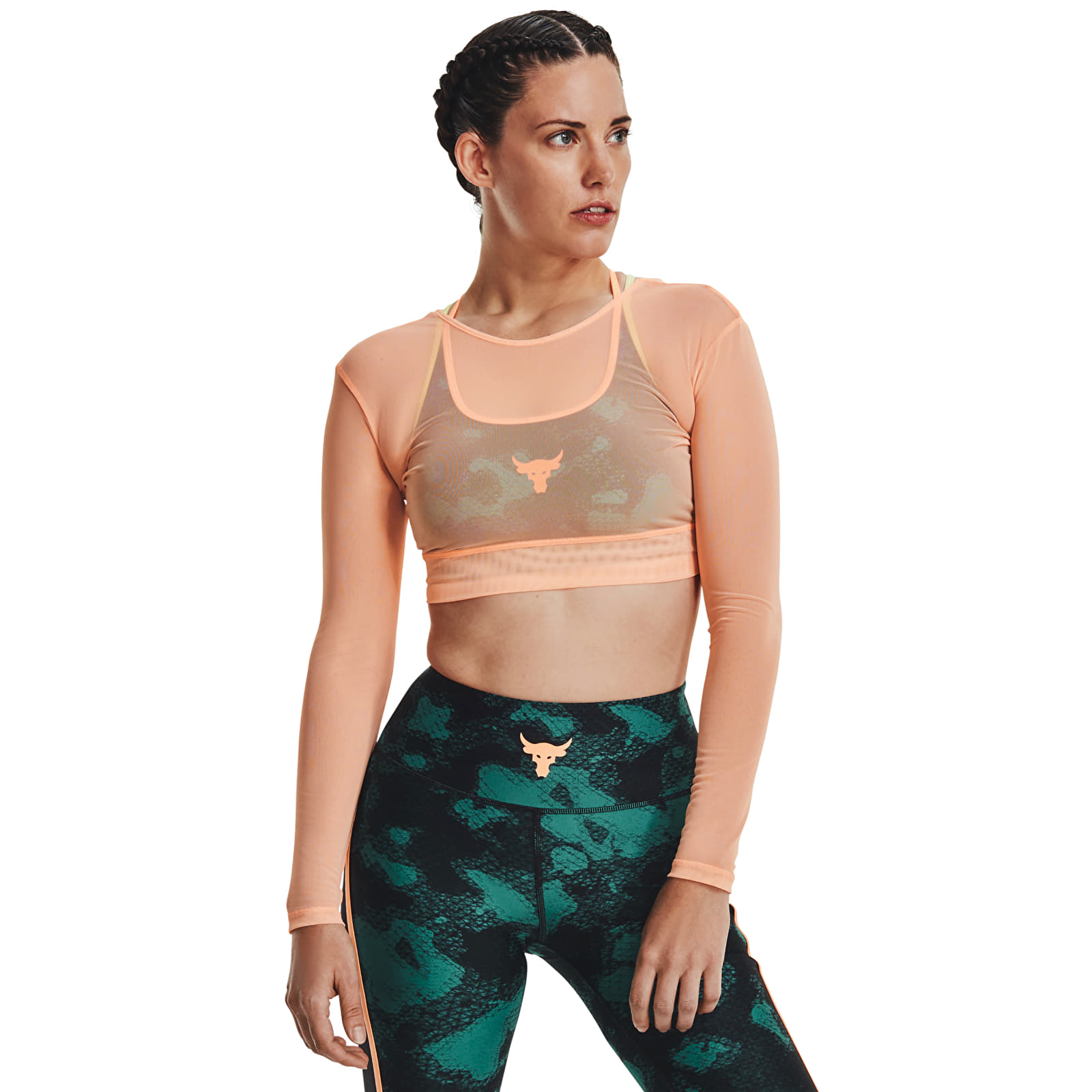 T-shirts Under Armour Project Rock Sheer Mesh Ls Orange
