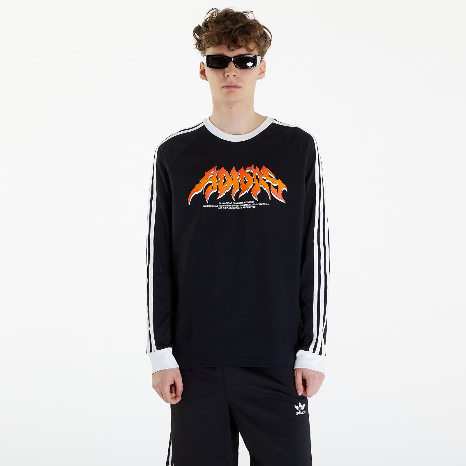 T-shirt adidas Flames Long Sleeve Tee Black/ White L