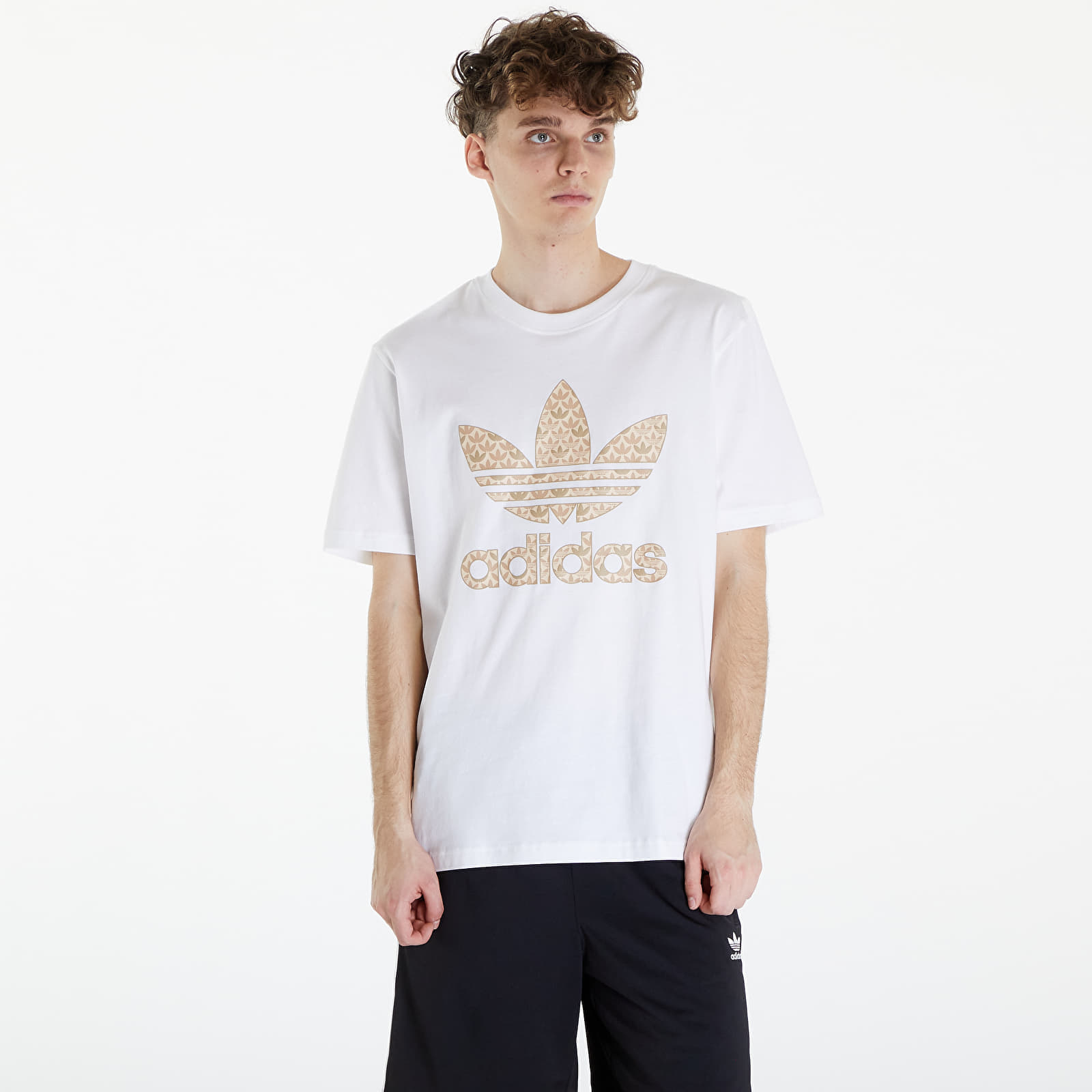 Tricou adidas Classic Monogram Graphic Short Sleeve Tee White/ Sand Strata