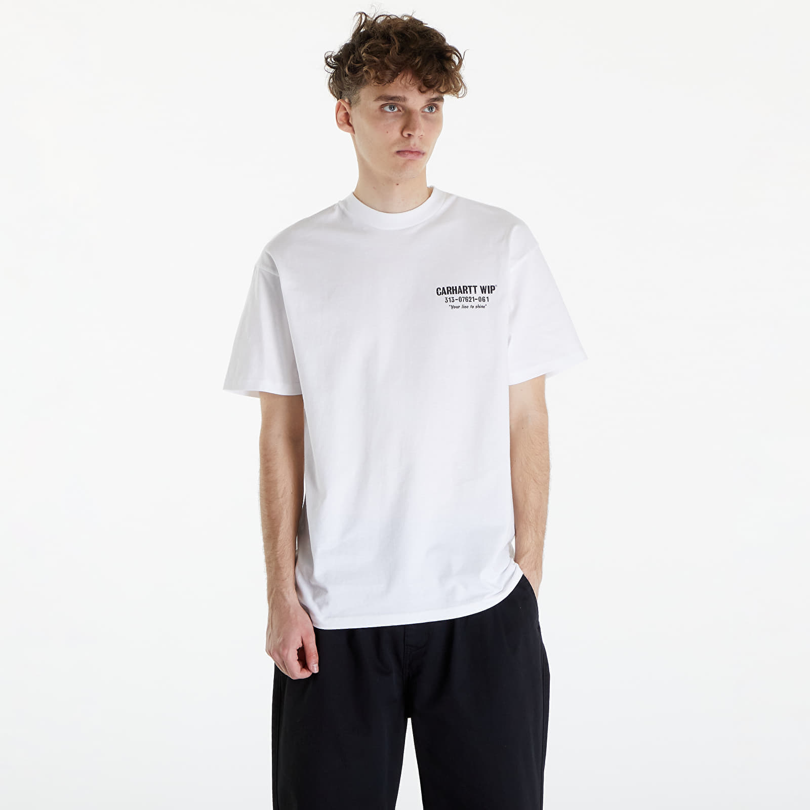 Tričko Carhartt WIP Short Sleeve Less Troubles T-Shirt UNISEX White/ Black XS