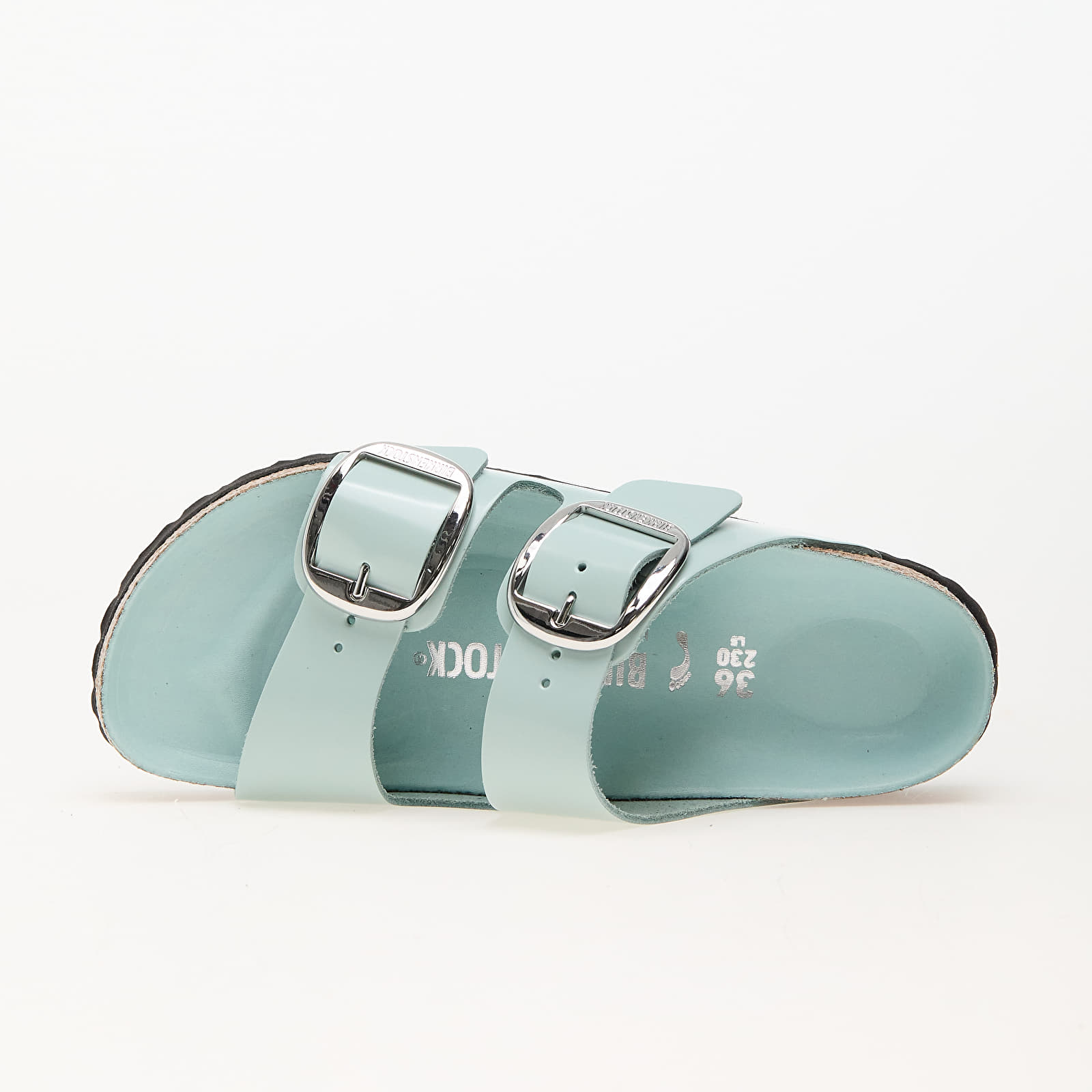 Dámské tenisky a boty Birkenstock Arizona Big Buckle Natural Leather Patent High-Shine Surf Green