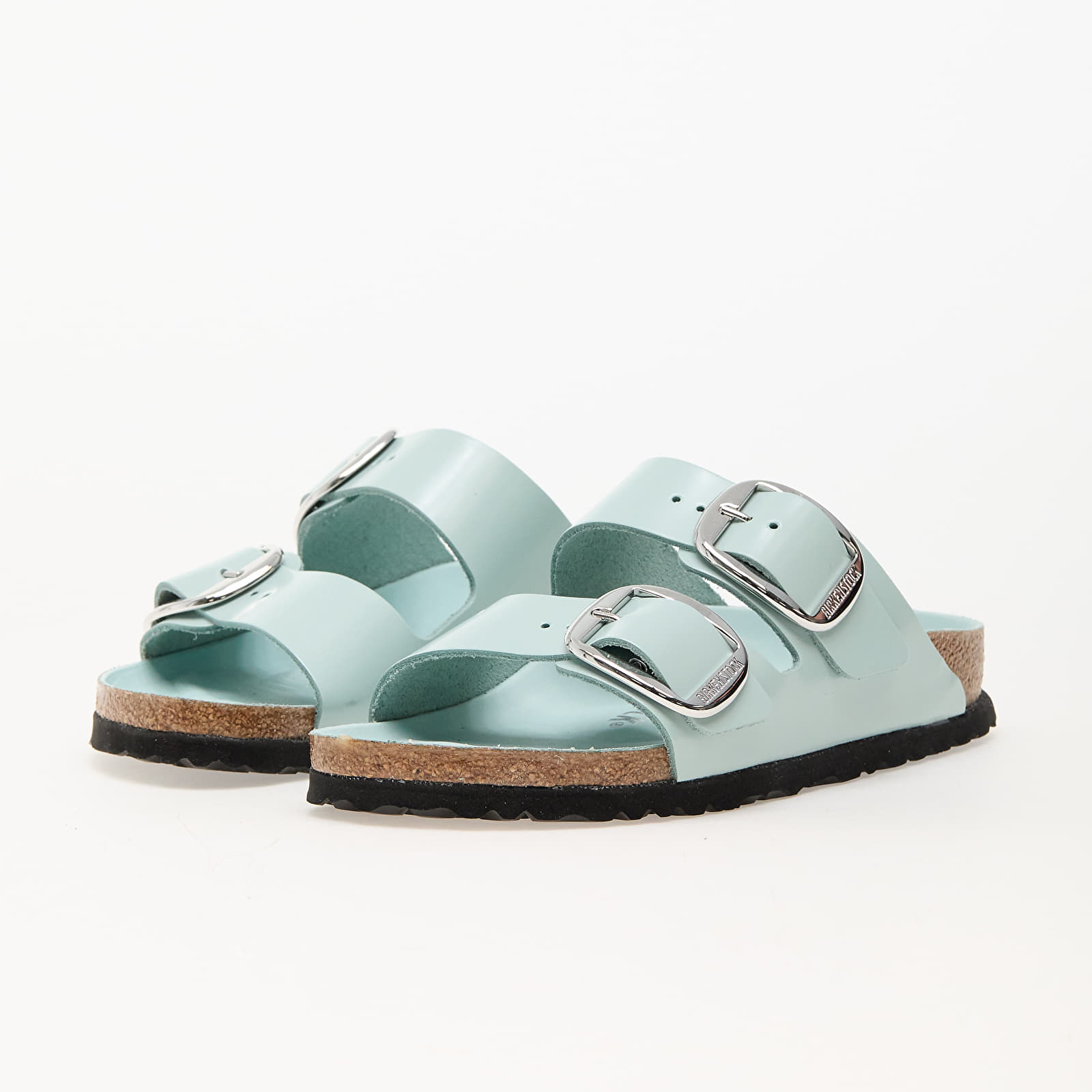 Dámské tenisky a boty Birkenstock Arizona Big Buckle Natural Leather Patent High-Shine Surf Green
