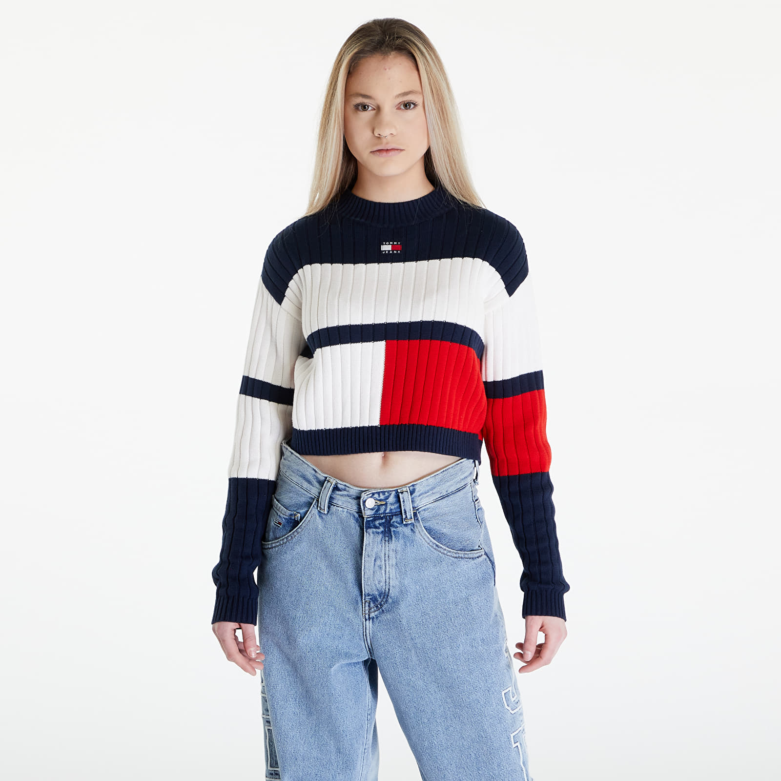 Sweaters Tommy Jeans Colorblock Badge White