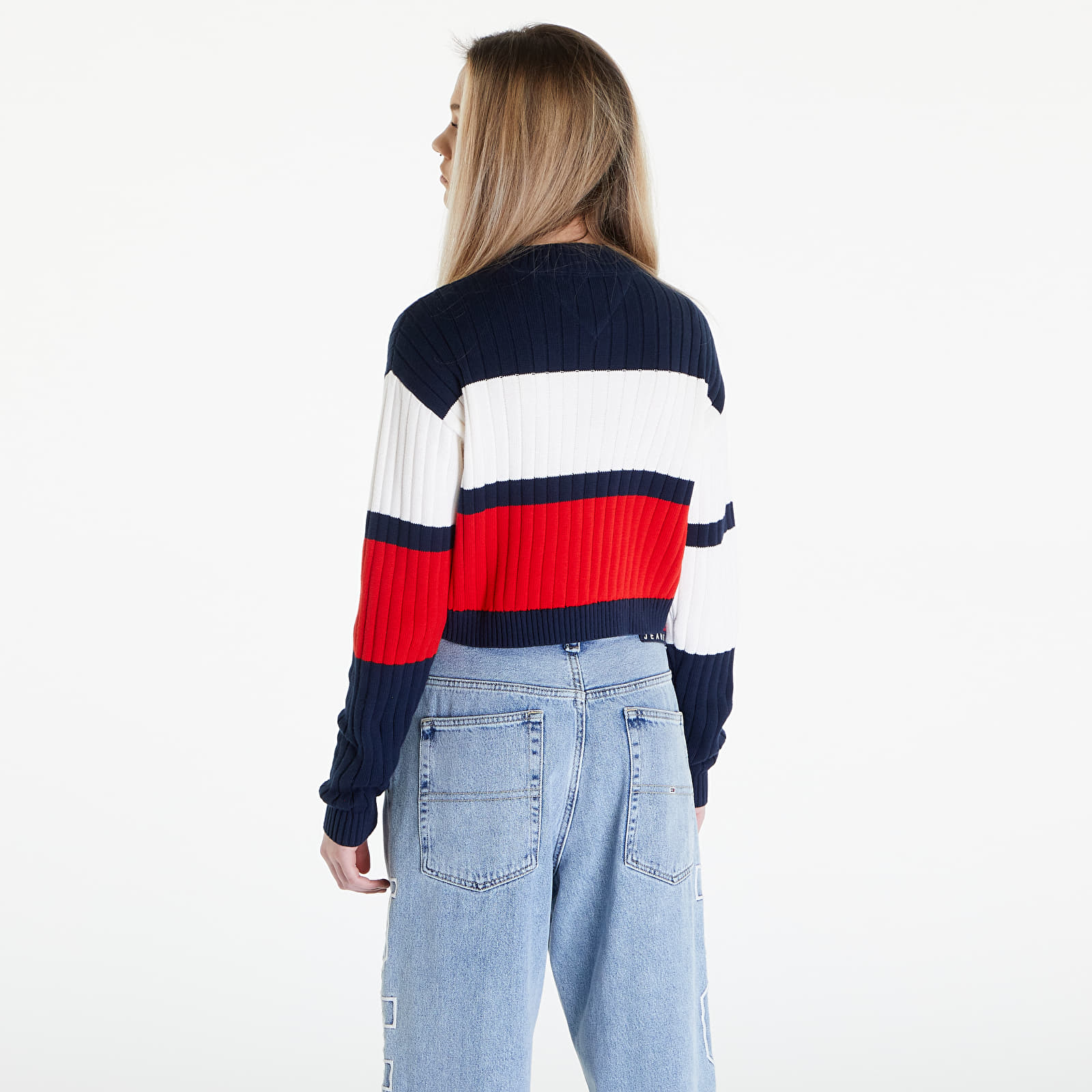 Pullover Tommy Jeans Colorblock Badge White