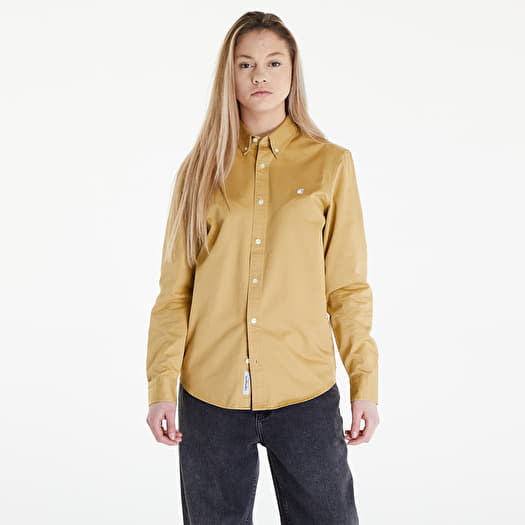 Shirts Carhartt WIP Long Sleeve Madison Shirt UNISEX Bourbon White Queens