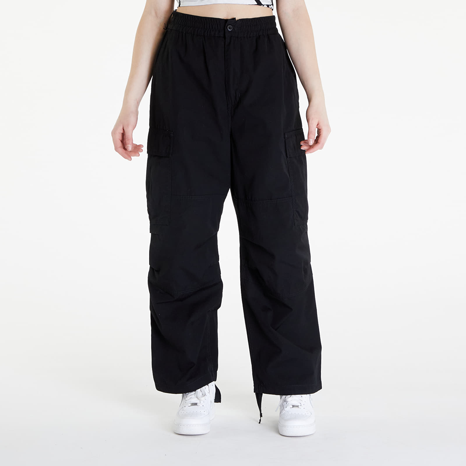 Kavbojke in hlače Carhartt WIP W' Jet Cargo Pants Black Rinsed