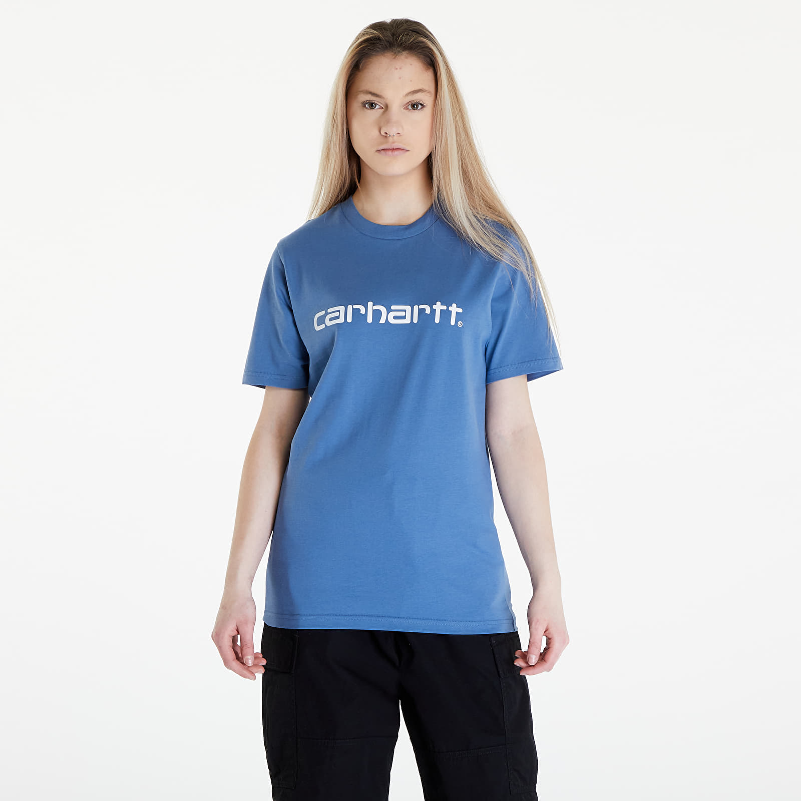 Trička Carhartt WIP Short Sleeve Script T-Shirt UNISEX Sorrent/ White