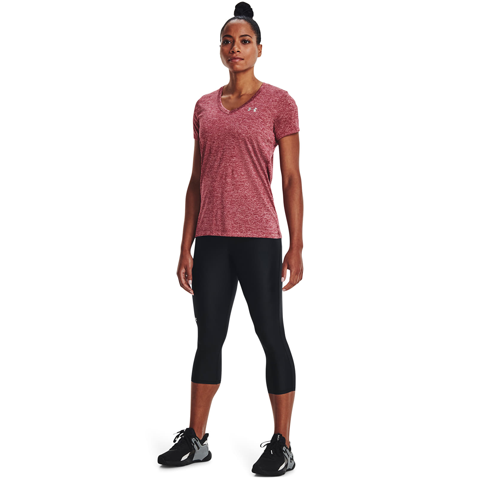 Trička Under Armour Tech Ssv - Twist Black Rose