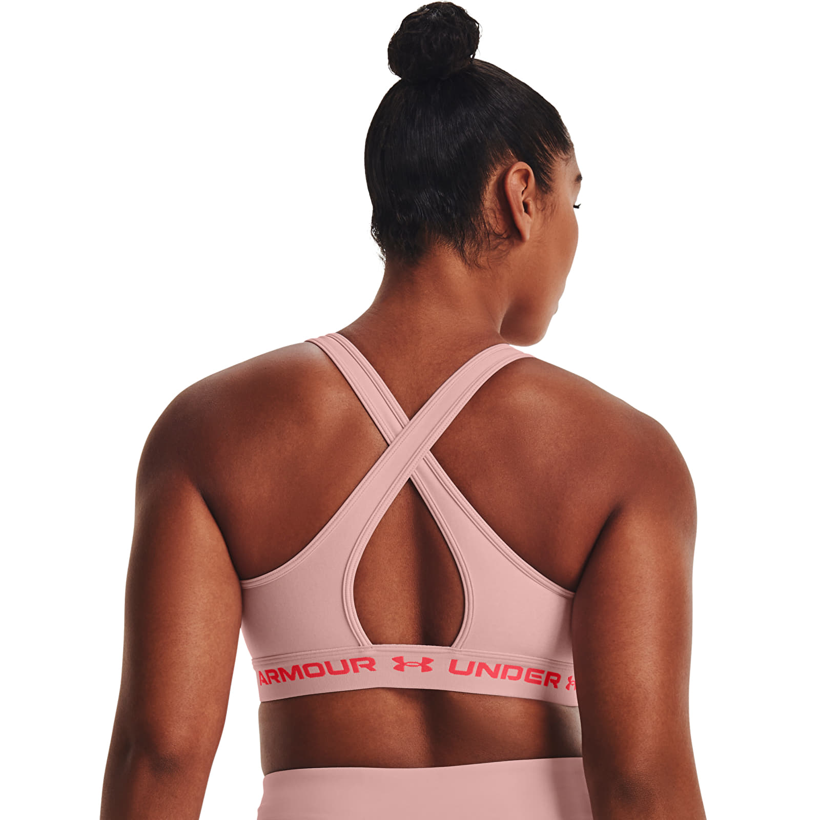 Bras Under Armour Crossback Mid Hthr Retro Pink Light Heather