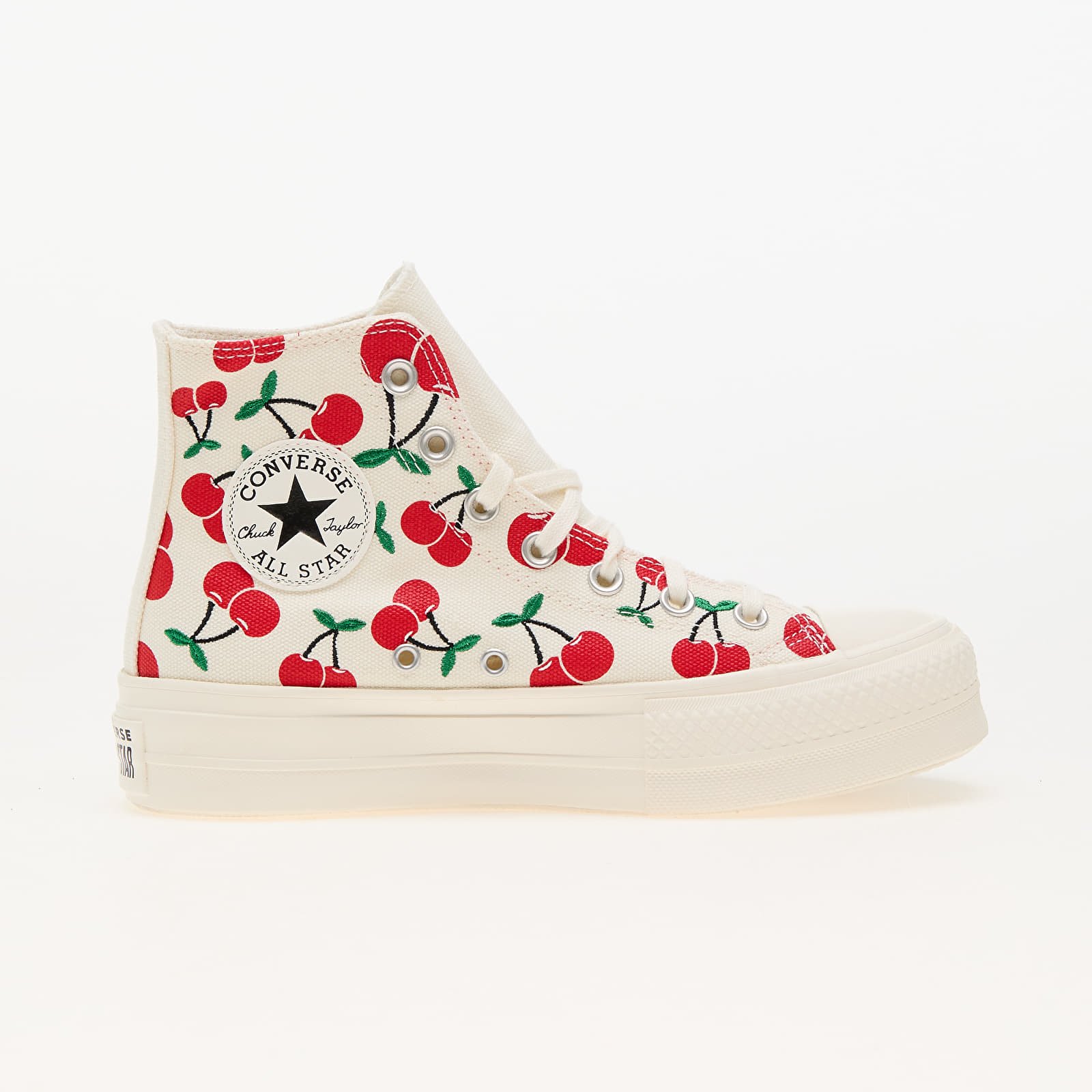 Sneakers och skor för kvinnor Converse Chuck Taylor All Star Lift Platform Cherries Egret/ Red/ Green