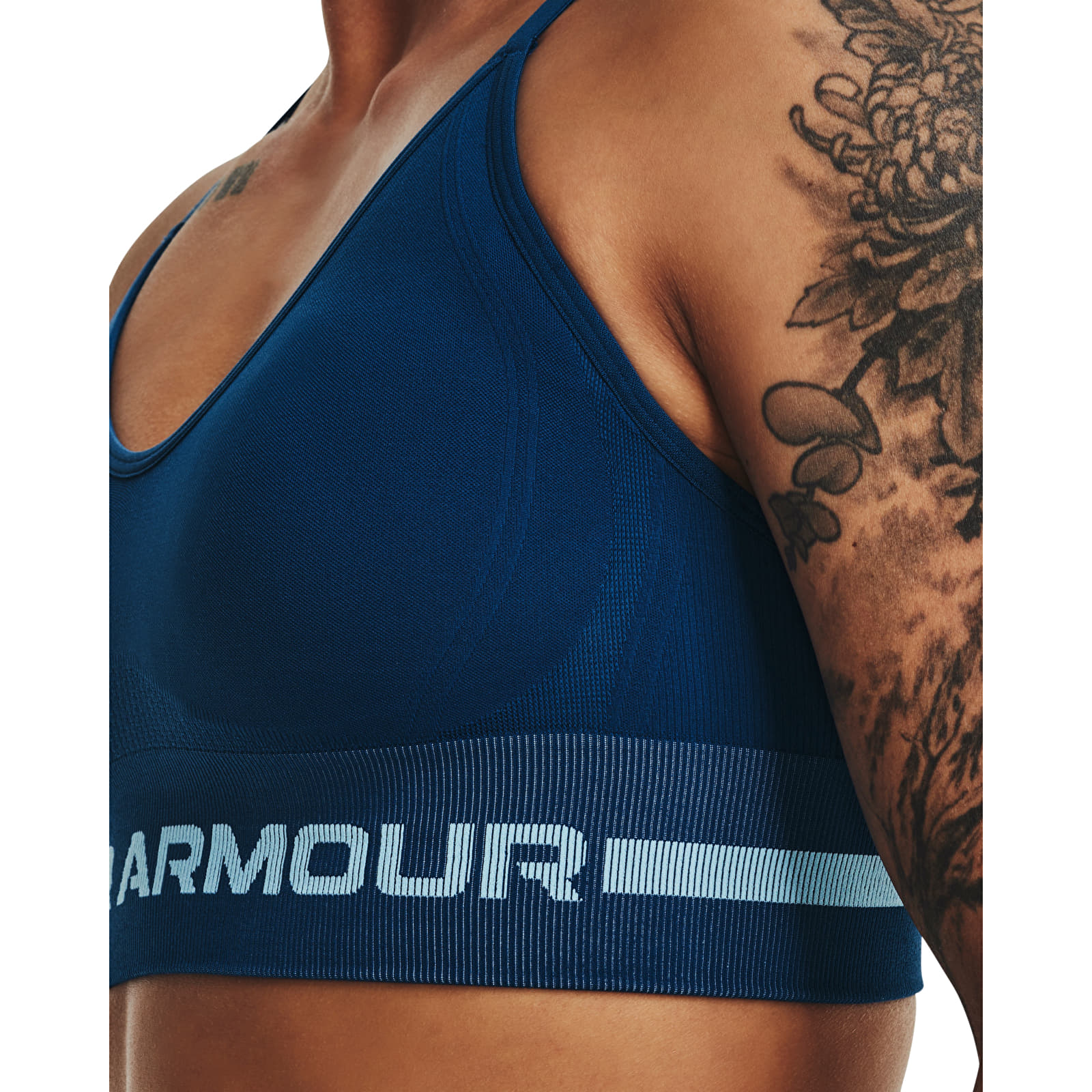 Sujetadores Under Armour Seamless Low Long Bra Varsity Blue