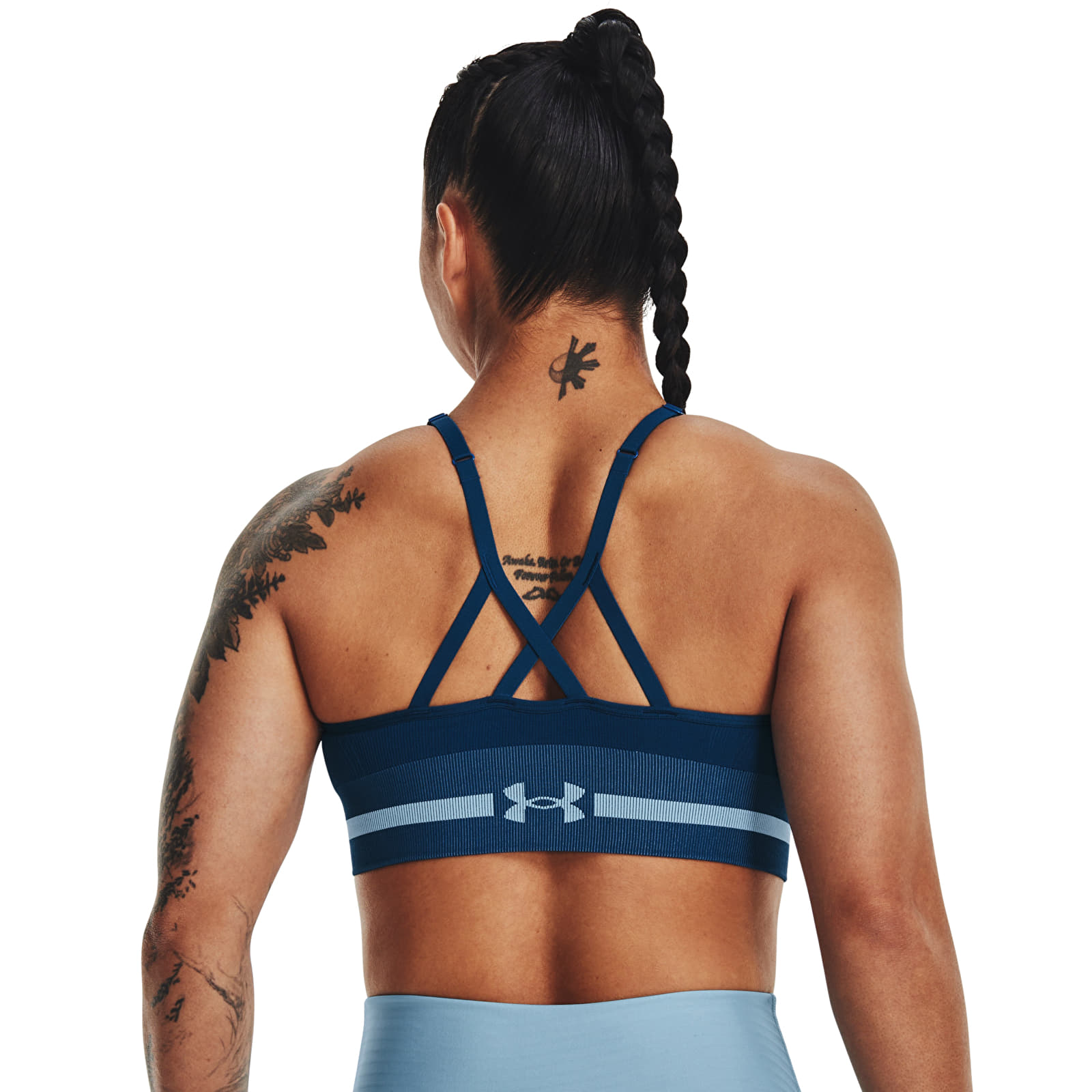 Sujetadores Under Armour Seamless Low Long Bra Varsity Blue