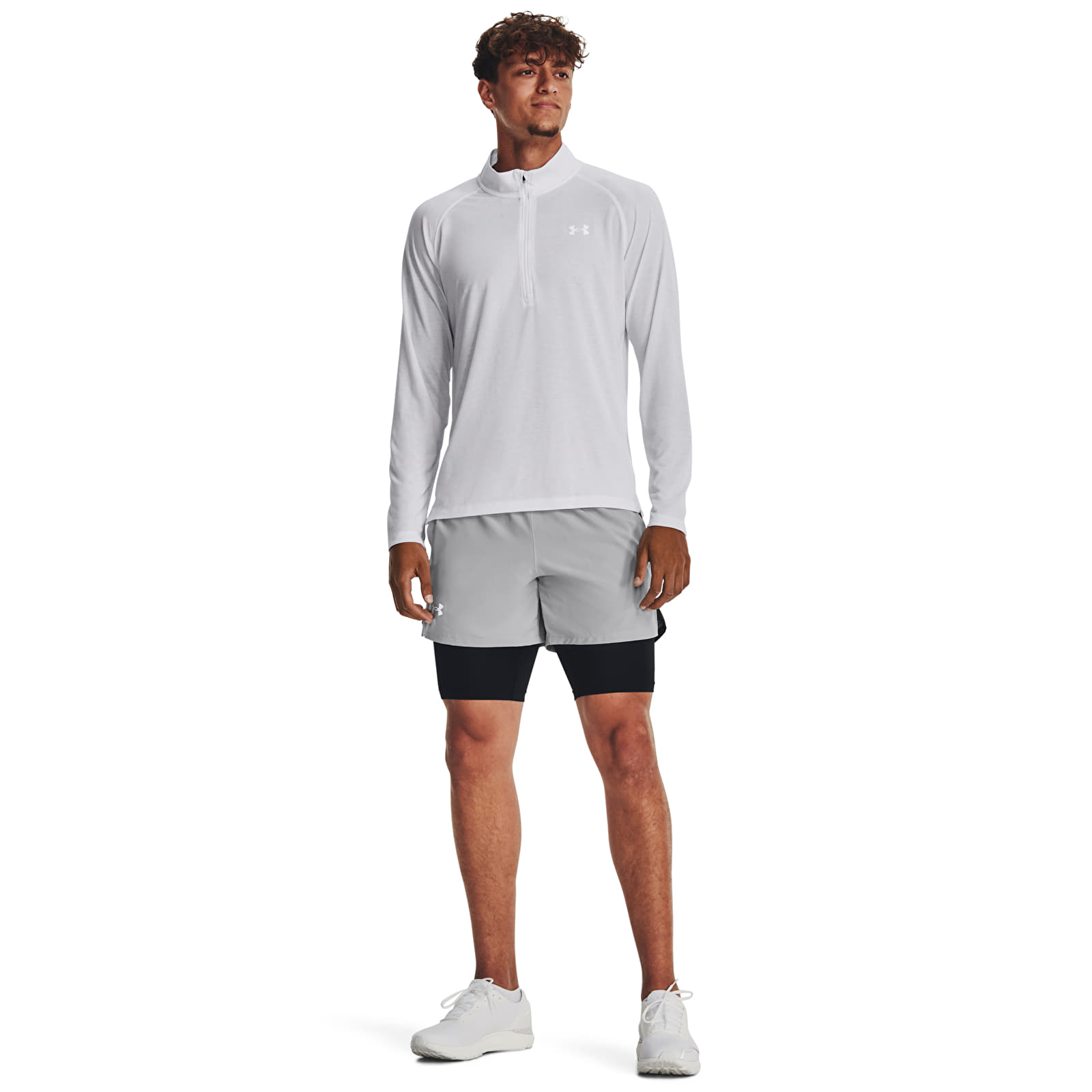 Hanorace Under Armour Streaker Half Zip White