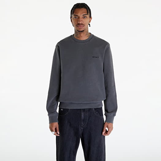 Mikina Carhartt WIP Duster Script Sweatshirt UNISEX Black Garment Dyed