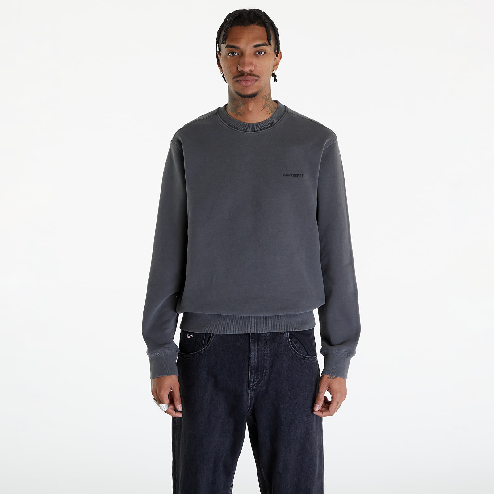 Hoodies and sweatshirts  Carhartt WIP Duster Script Sweatshirt UNISEX Black Garment Dyed