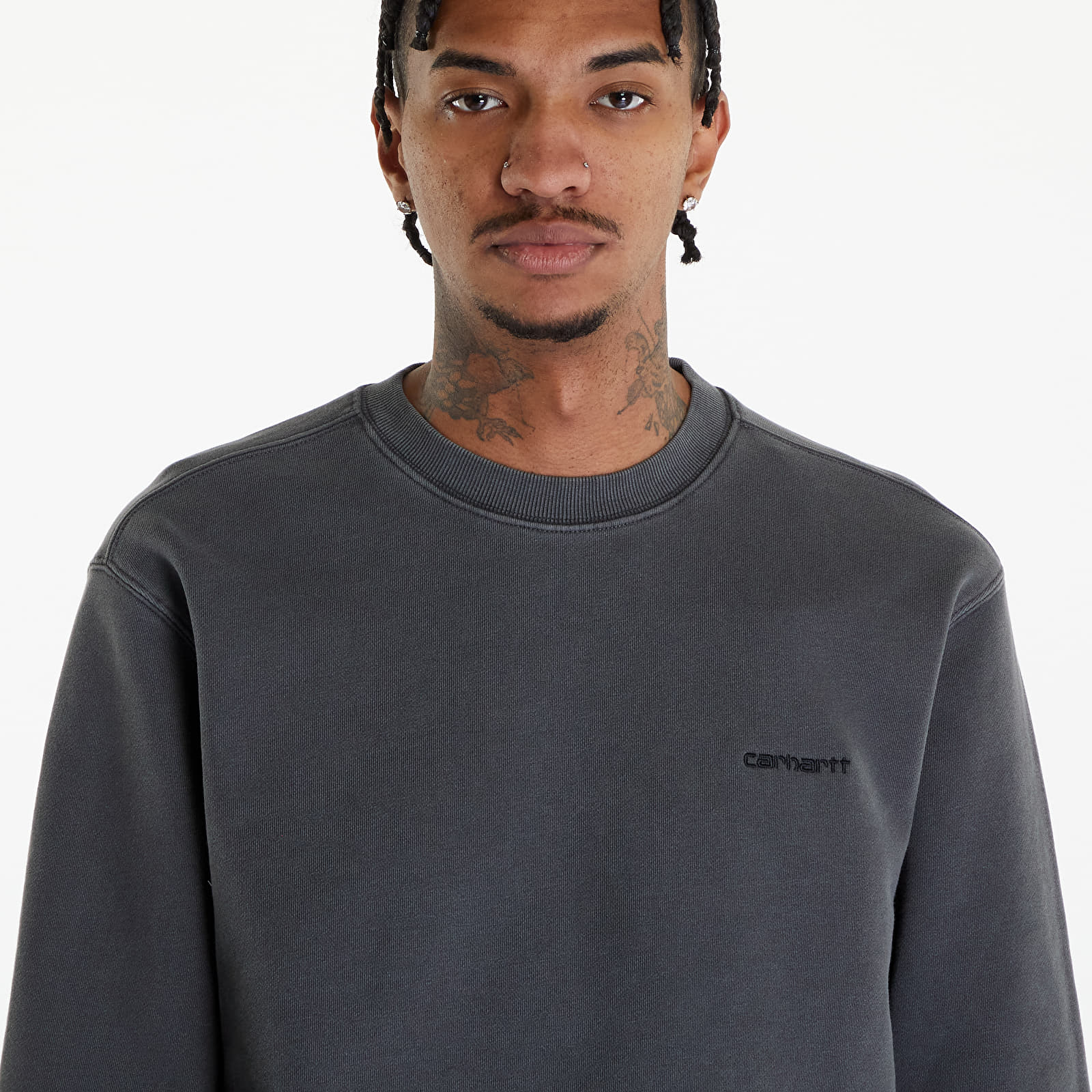 Hoodies and sweatshirts  Carhartt WIP Duster Script Sweatshirt UNISEX Black Garment Dyed