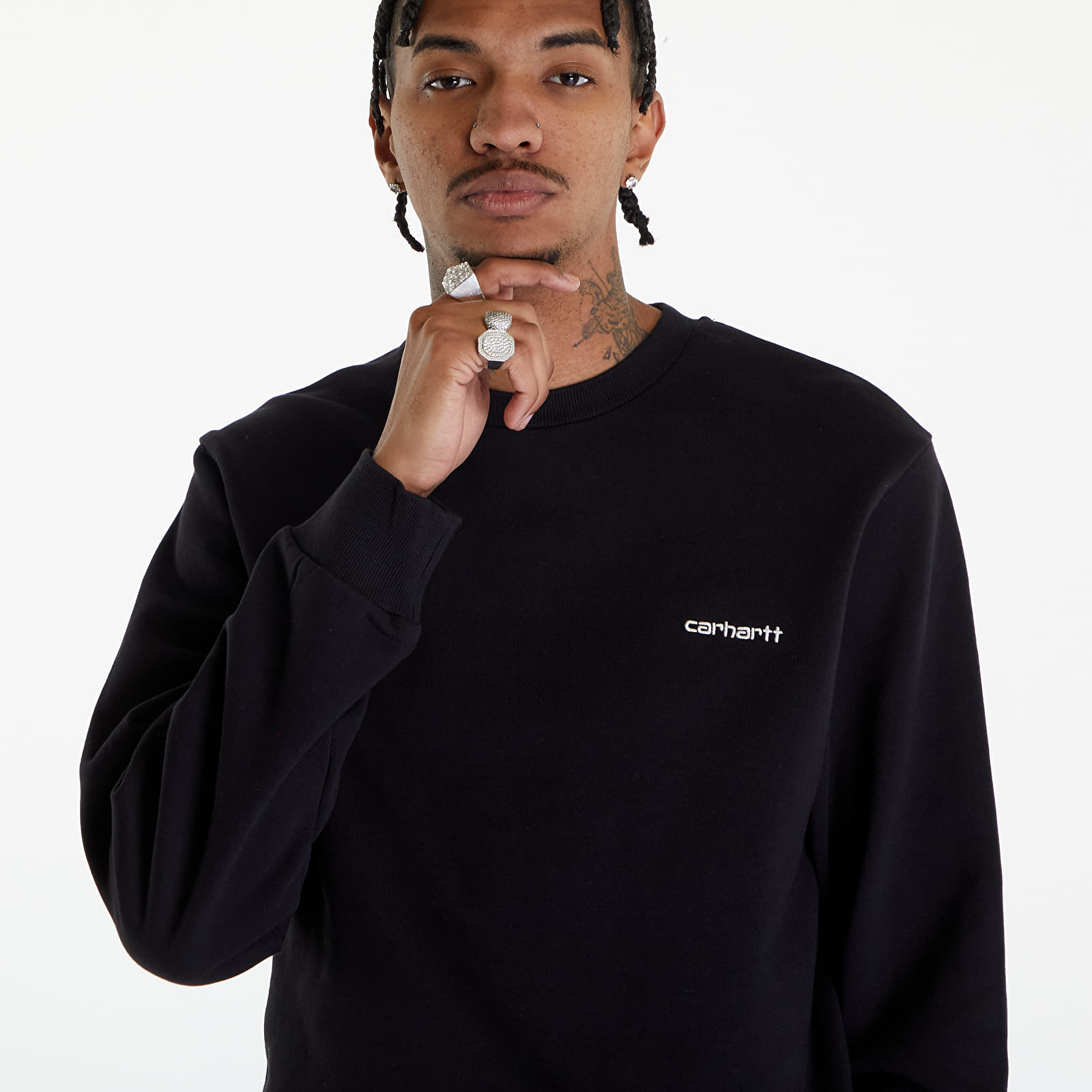 Sweaters Carhartt WIP Script Embroidery Sweatshirt UNISEX Black/ White