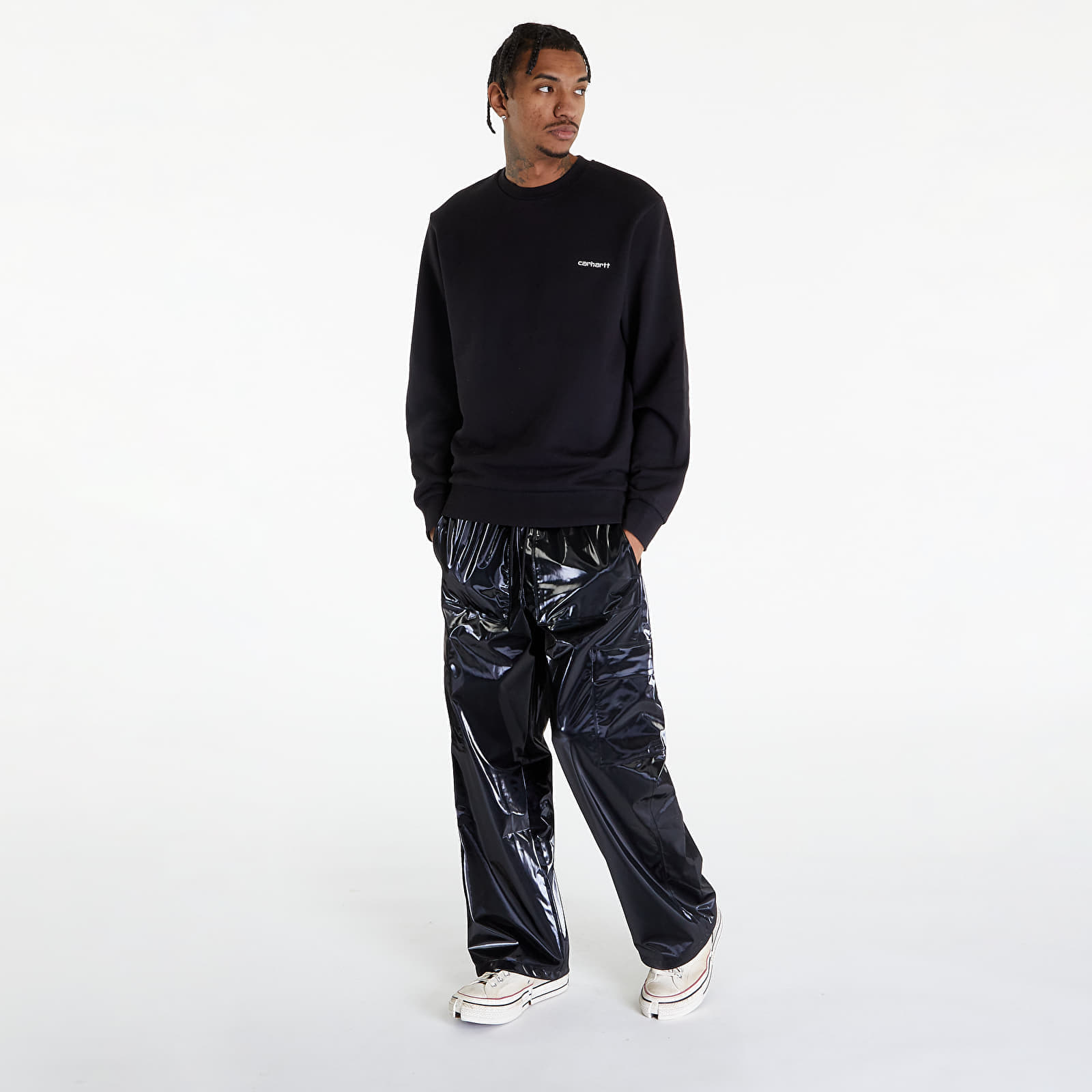 Φούτερ Carhartt WIP Script Embroidery Sweatshirt UNISEX Black/ White S