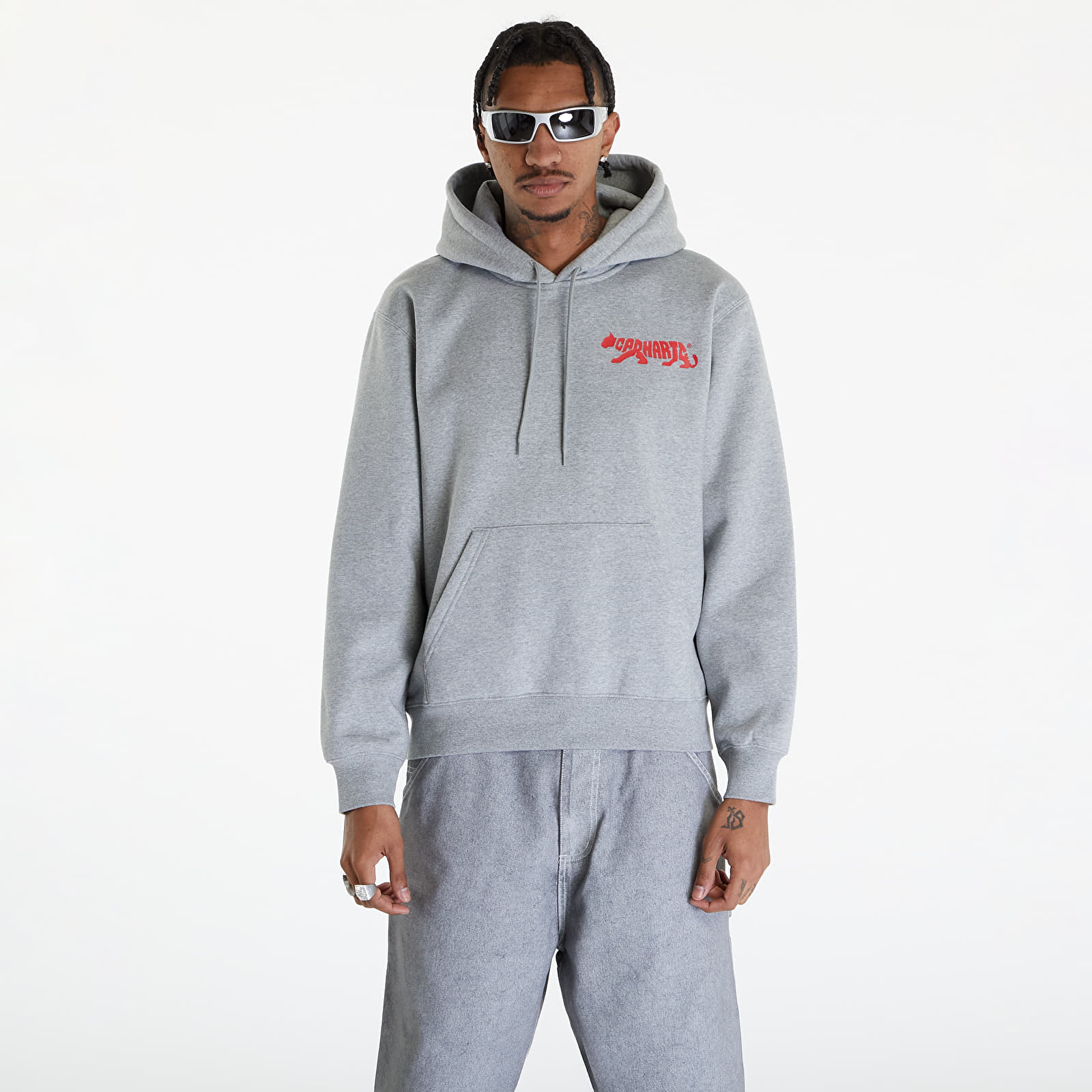 Mikiny Carhartt WIP Rocky Script Hoodie UNISEX Grey Heather