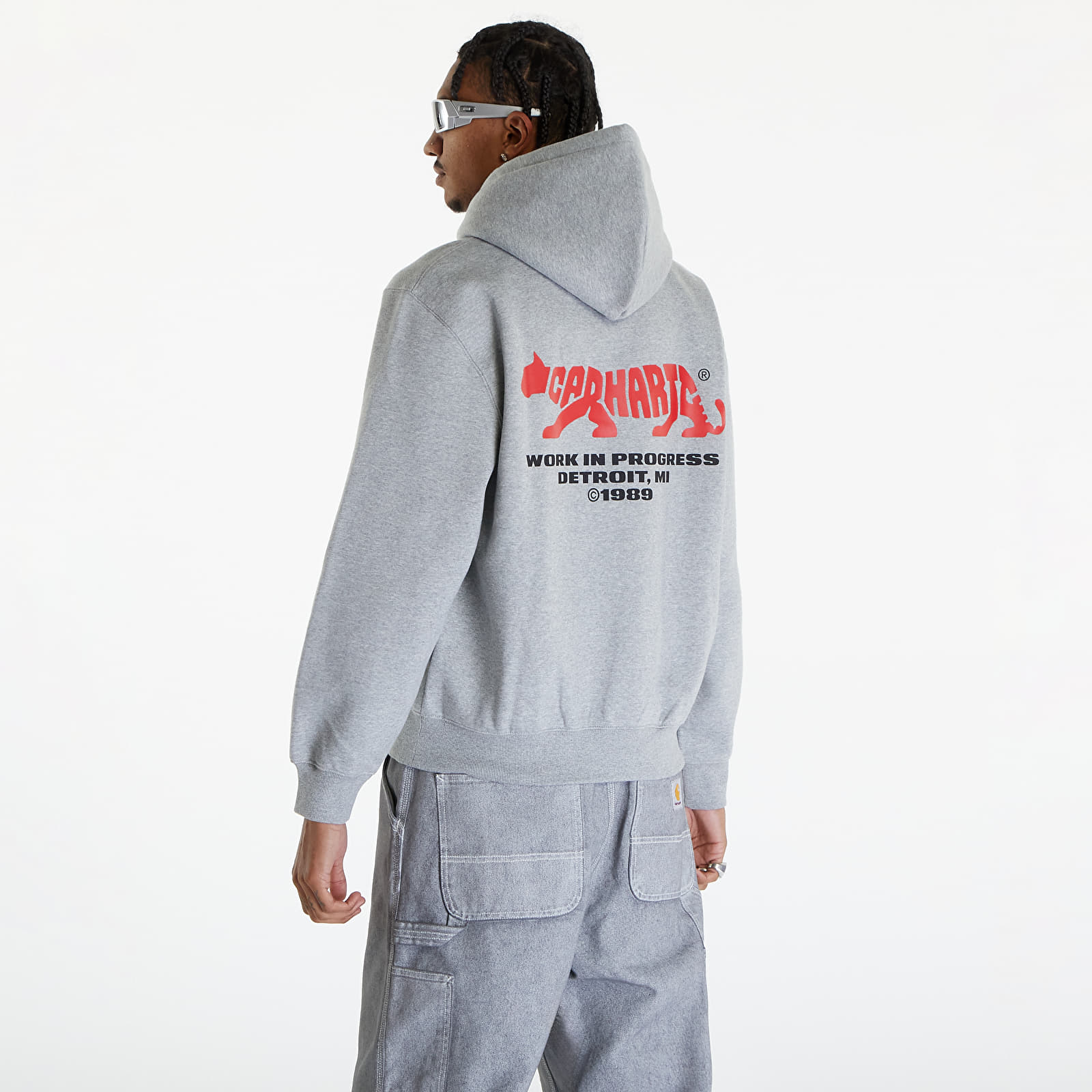 Mikiny Carhartt WIP Rocky Script Hoodie UNISEX Grey Heather
