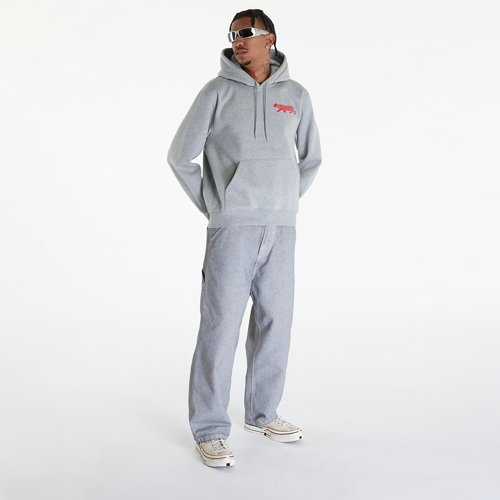 Mikiny Carhartt WIP Rocky Script Hoodie UNISEX Grey Heather
