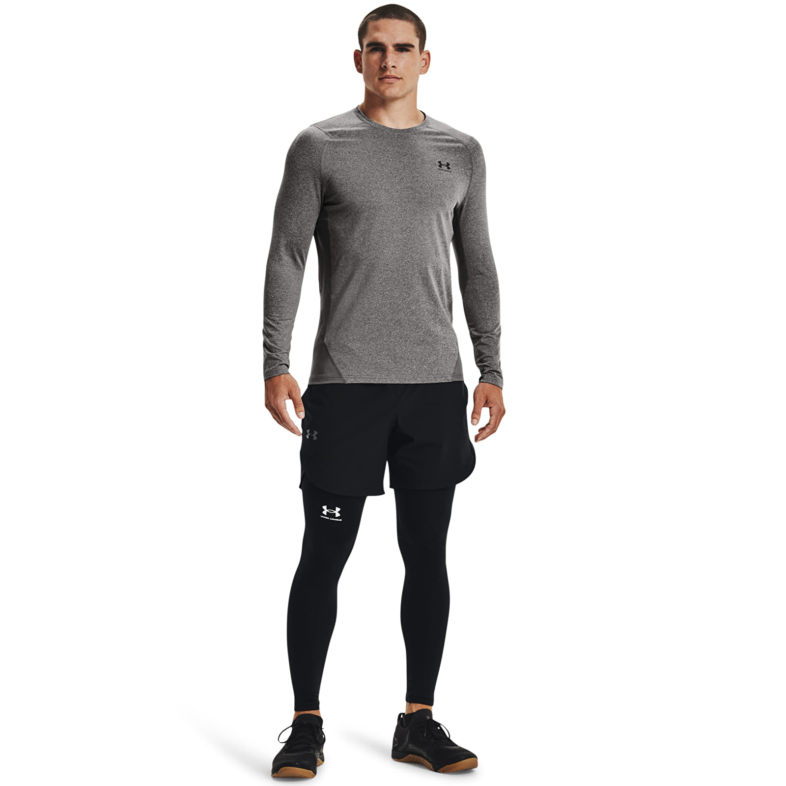 T-särgid Under Armour Cg Armour Fitted Crew Charcoal Light Heather
