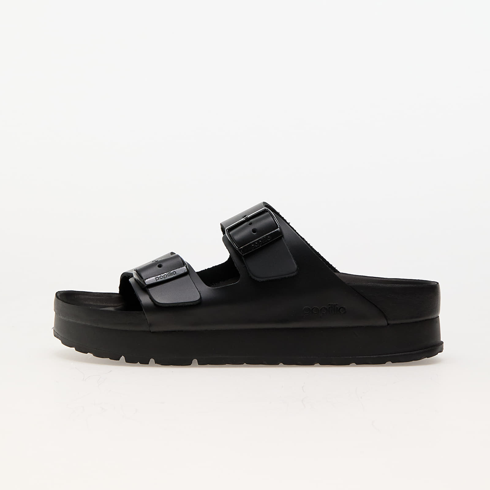 Dámské tenisky a boty Birkenstock Arizona PAP Flex Platform Natural Leather Black