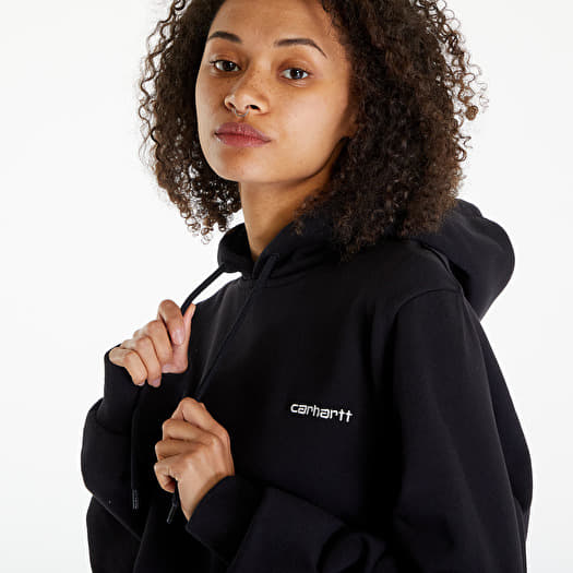 Hoodies and sweatshirts Carhartt WIP Script Embroidery Hoodie UNISEX Black White Queens