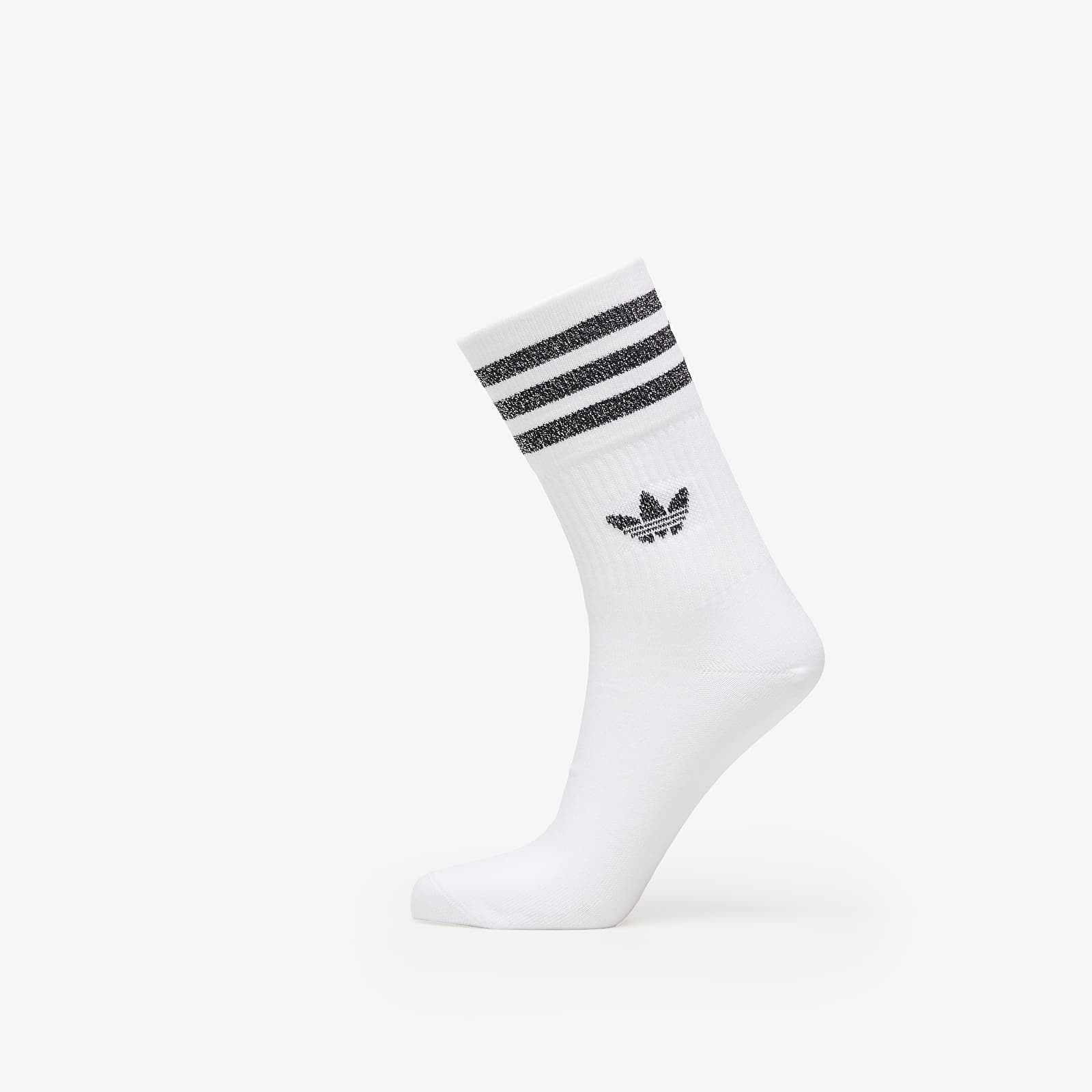 Sokid adidas Mid-Cut Glitter Crew Socks 2-Pack White/ Grey Two/ Black