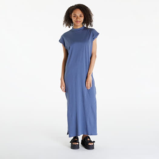 Kleid Urban Classics Ladies Long Extended Shoulder Dress Vintageblue