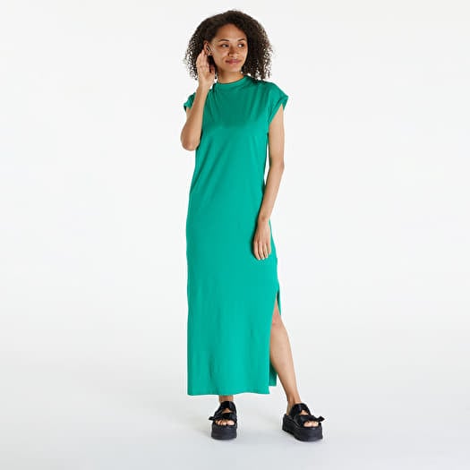 Kleid Urban Classics Ladies Long Extended Shoulder Dress Ferngreen
