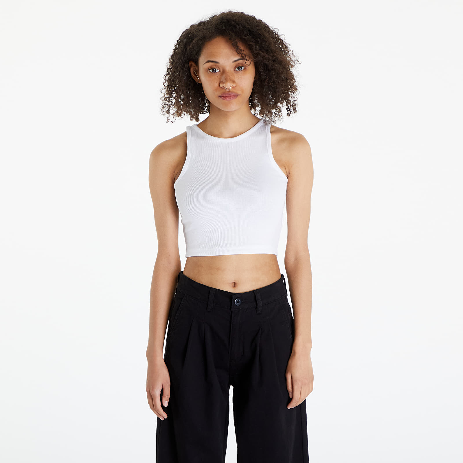 Tops Urban Classics Ladies Organic Cropped Rib Top 2-Pack White/ Black