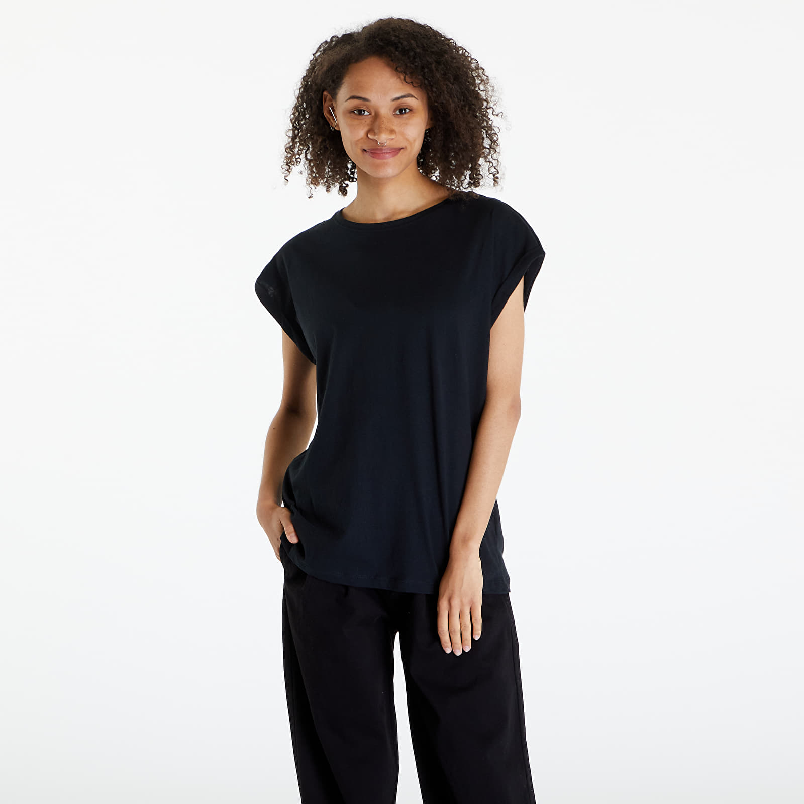 T-shirts Urban Classics Ladies Extended Shoulder Tee 2-Pack Black/ White
