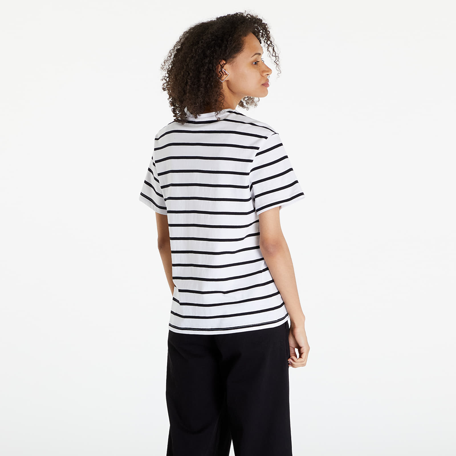 Trička Urban Classics Ladies Striped Boxy Tee Black/ White