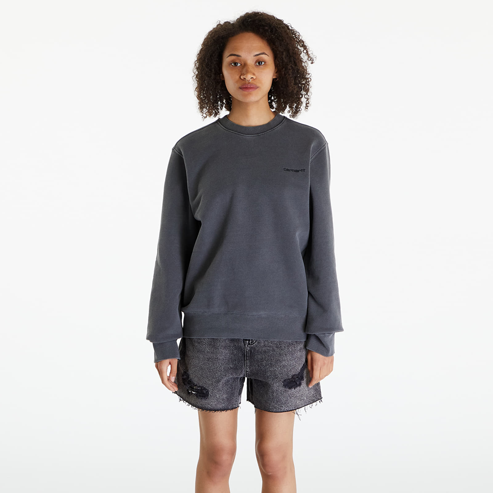 Hoodies and sweatshirts  Carhartt WIP Duster Script Sweatshirt UNISEX Black Garment Dyed