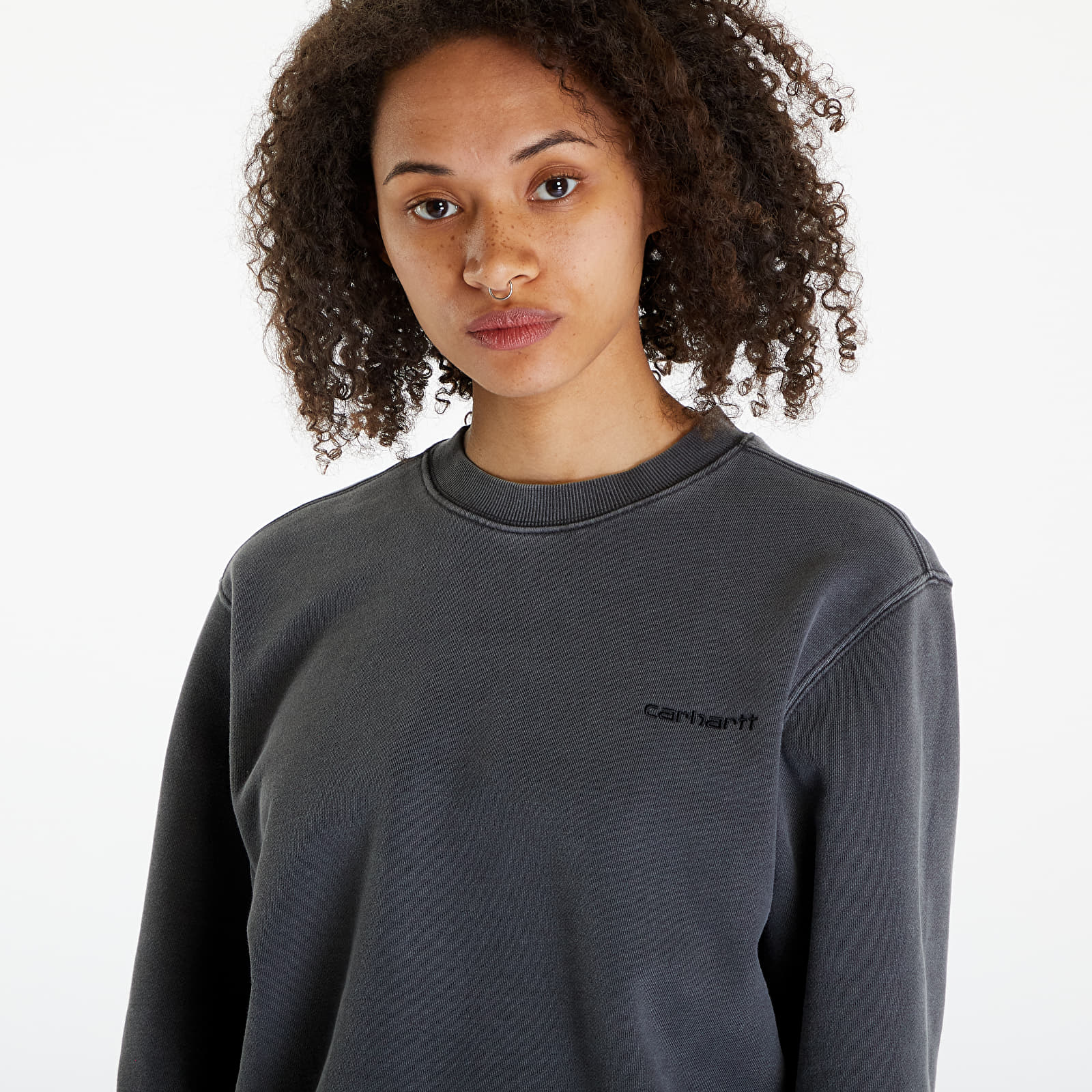 Hoodies and sweatshirts  Carhartt WIP Duster Script Sweatshirt UNISEX Black Garment Dyed