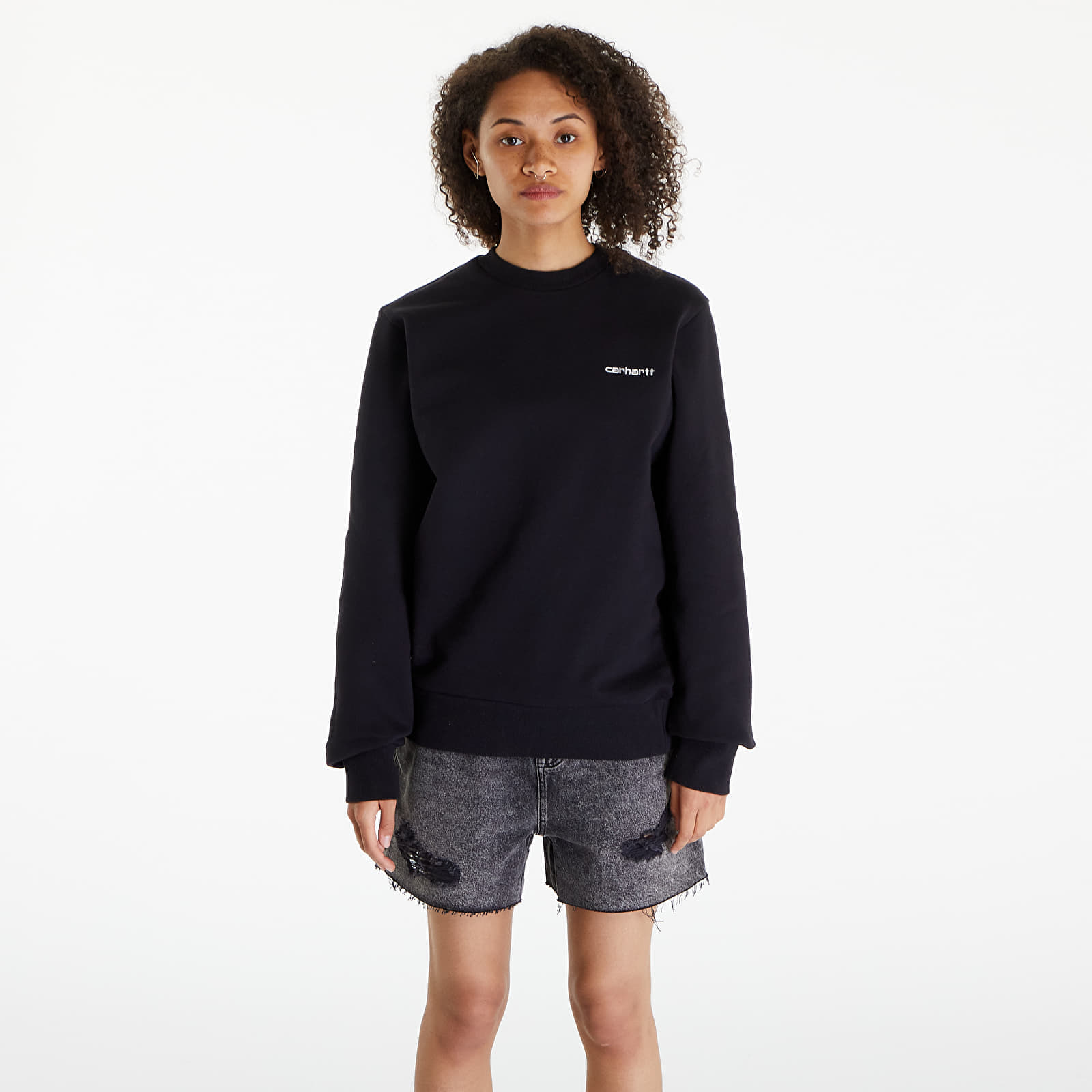 Φούτερ Carhartt WIP Script Embroidery Sweatshirt UNISEX Black/ White S