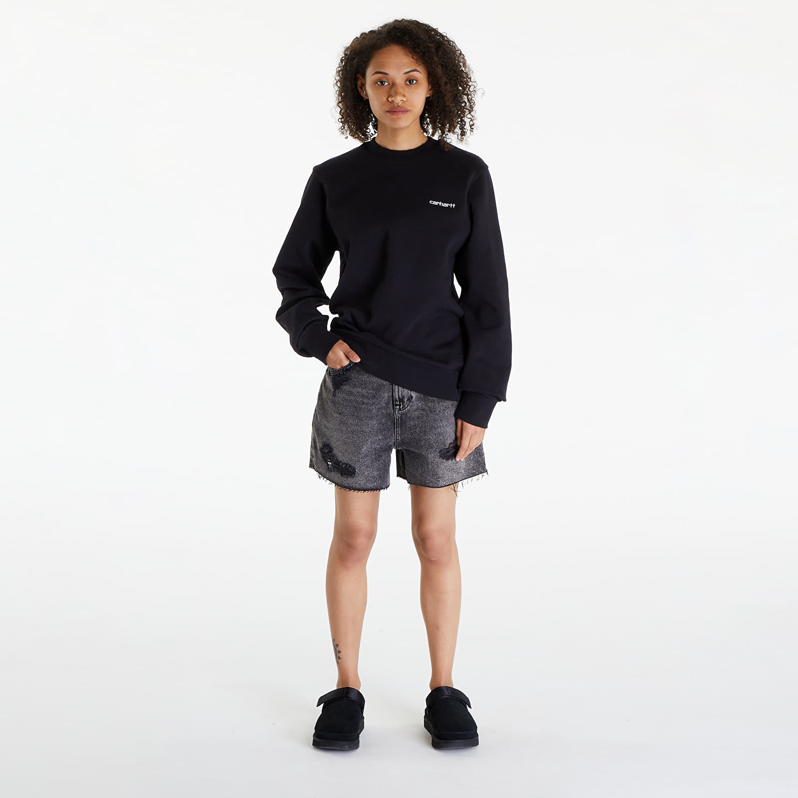 Sweaters Carhartt WIP Script Embroidery Sweatshirt UNISEX Black/ White